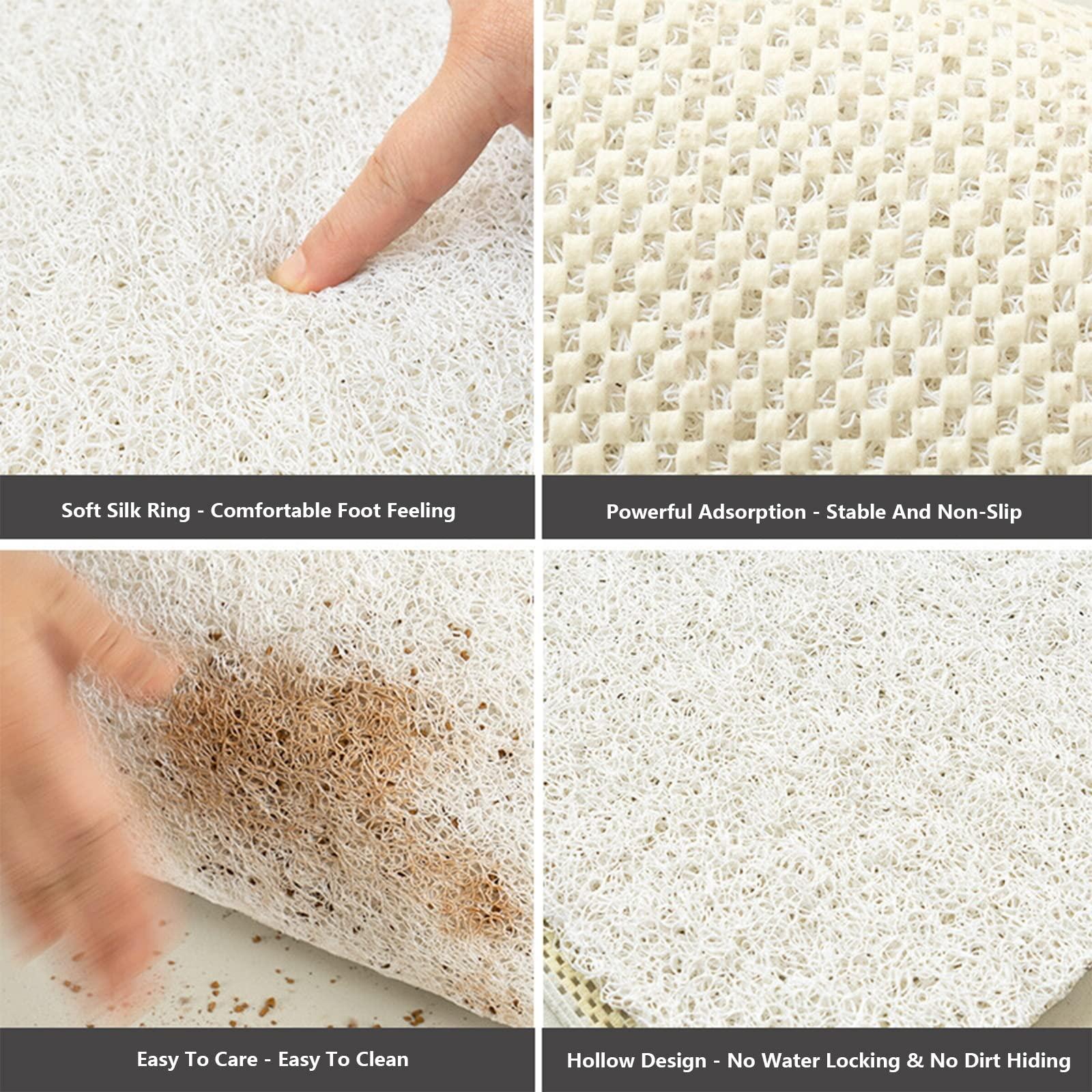 ZerHoc Bathtub mat non slip, curved shower mat,Corner Shower Mat, Curved Bath Mats for Shower, Non-Slip Shower Mats for Inside Shower, Loofah Quadrant Bath Mats with Drain, Washable Sector Bath Mat for Bathr