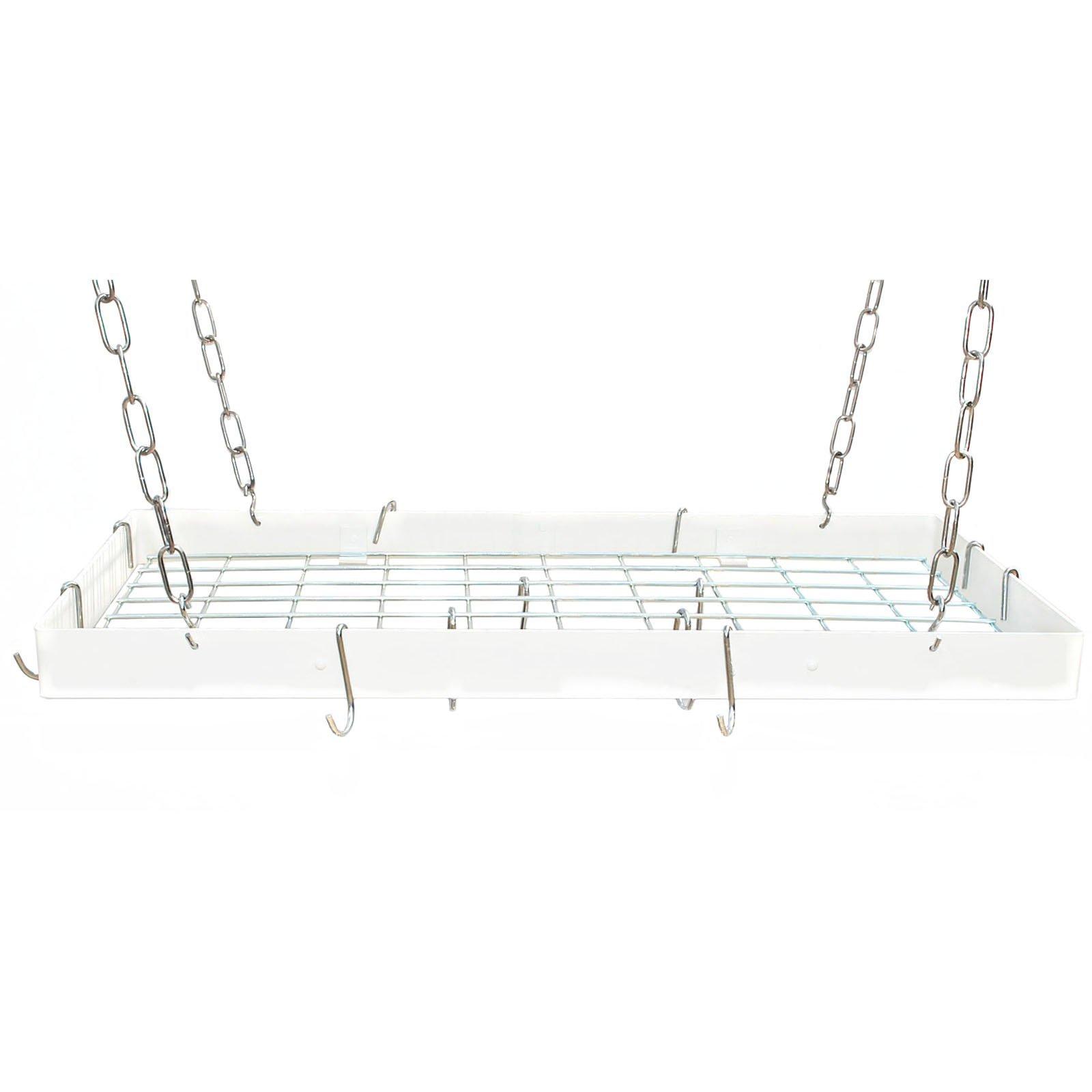 Rogar Rogar Black Rectangle Pot Rack with Grid