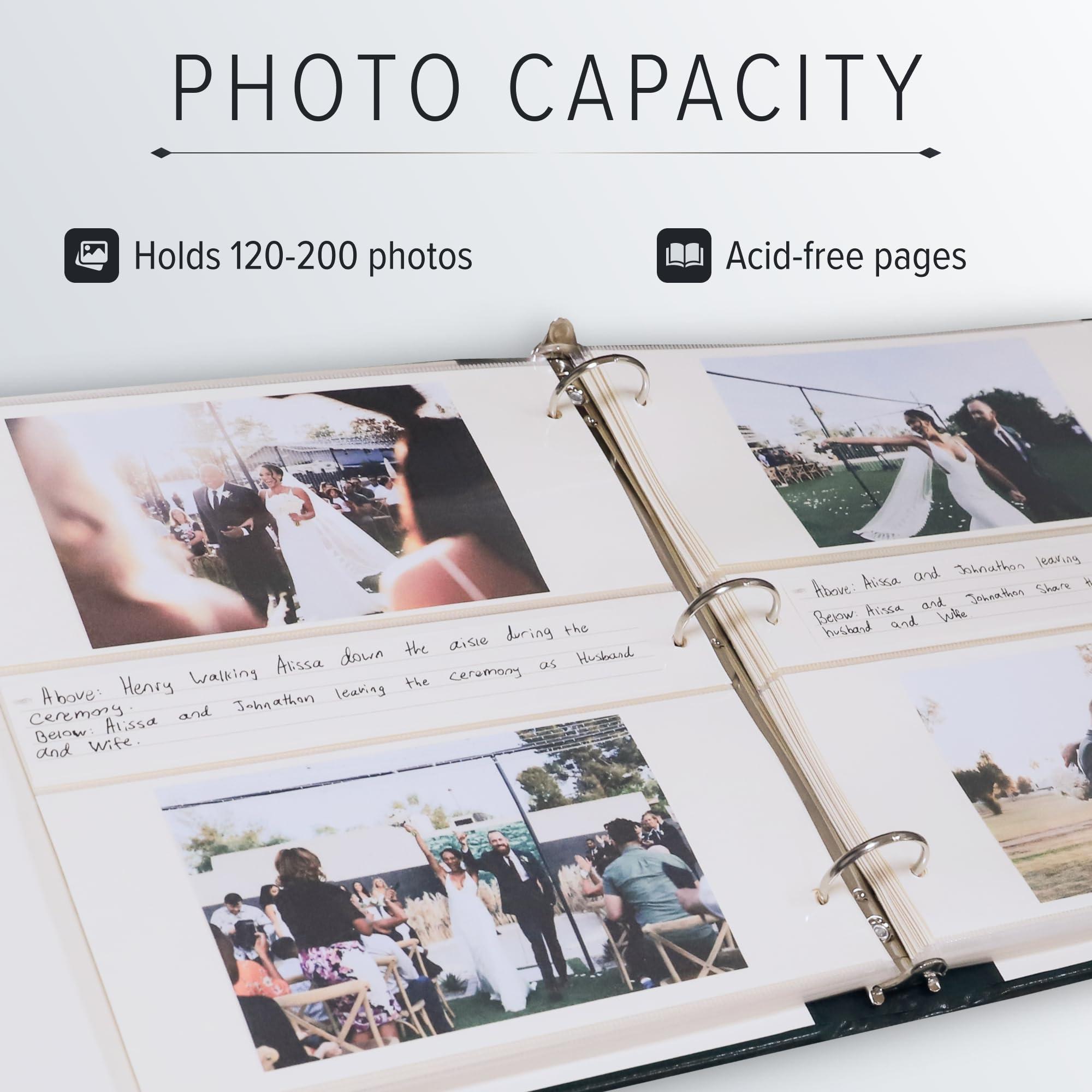 Gallery Leather Gallery Leather Photo Album 4x6-3 Ring Binder Photo Album, 60 Pages for 120 Photos, Fillable, Can Fit 8x10 and 5x7 Photos, Handcrafted - Acadia Tan - 11.75 x 10.5 \", Gallery