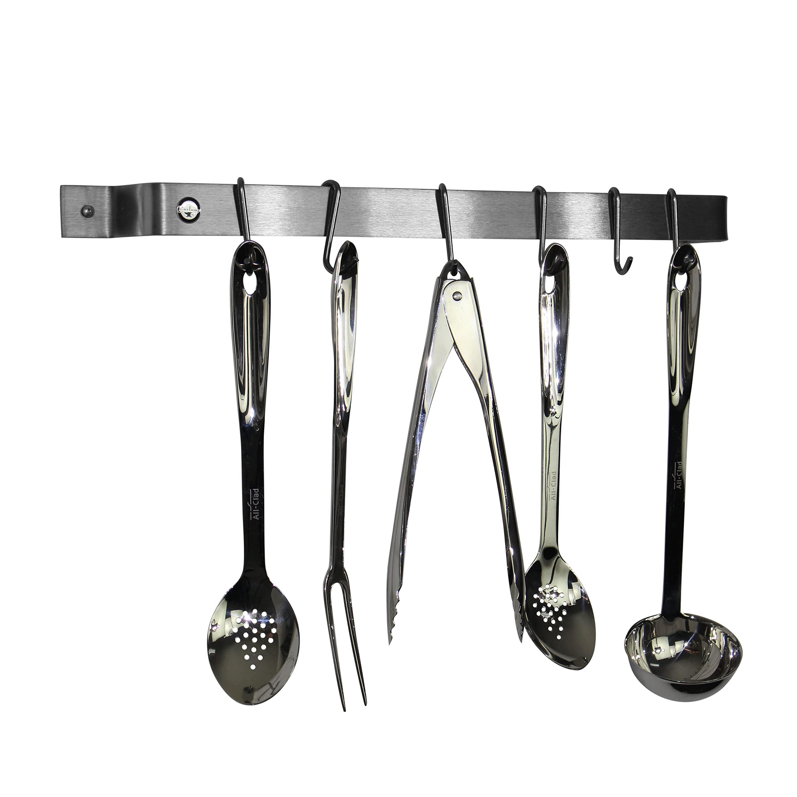Enclume Enclume Handcrafted 24" Easy Mount, 6 Hooks, Stainless Steel Wall Rack
