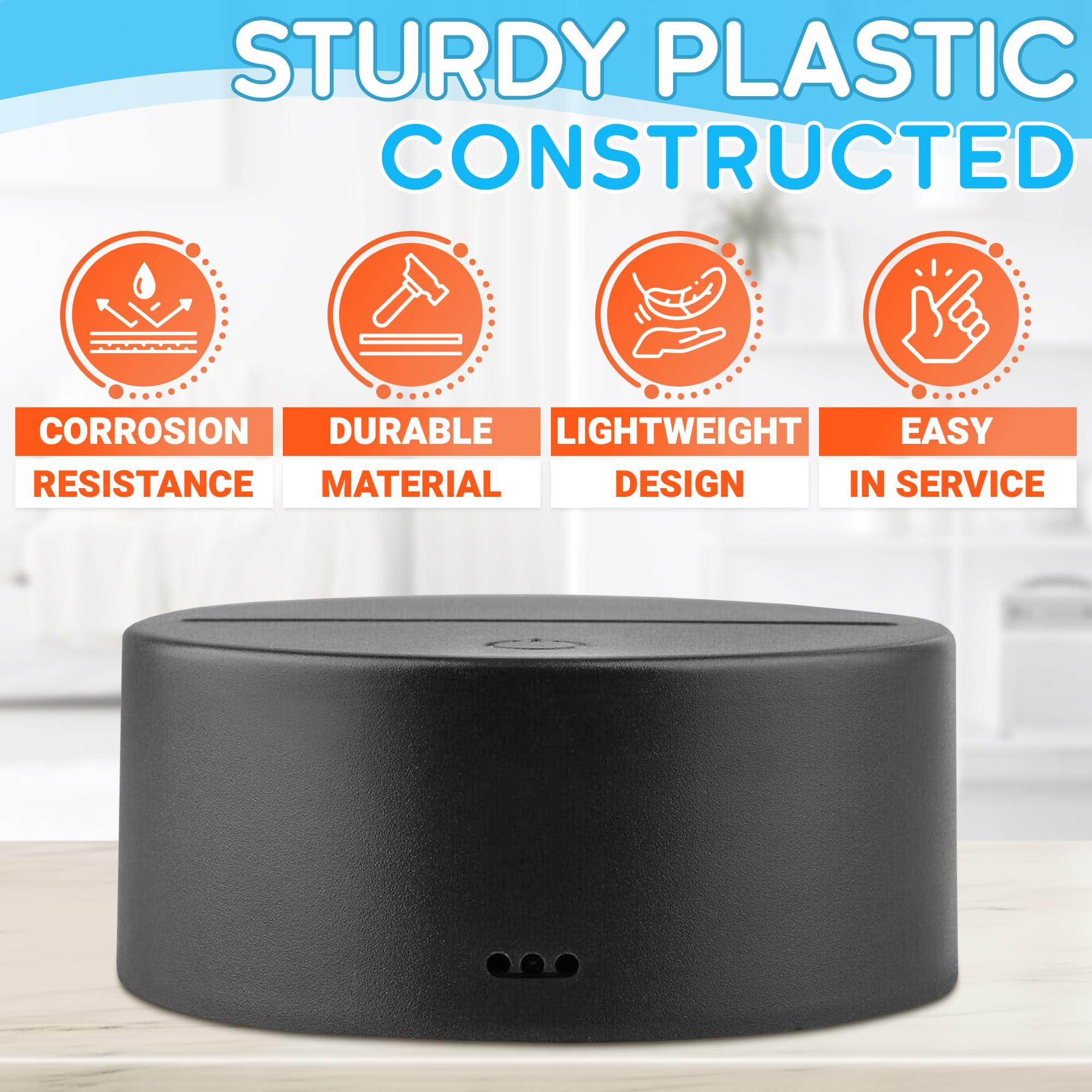 Reluen Reluen 3D LED Light Base for Glass Art 3D - Small Lamp Base Light for Crystal Display USB Lamp Base Living Room Light Base Small Black Light Display Base - 3D Desk Night Light Base LED Display Base