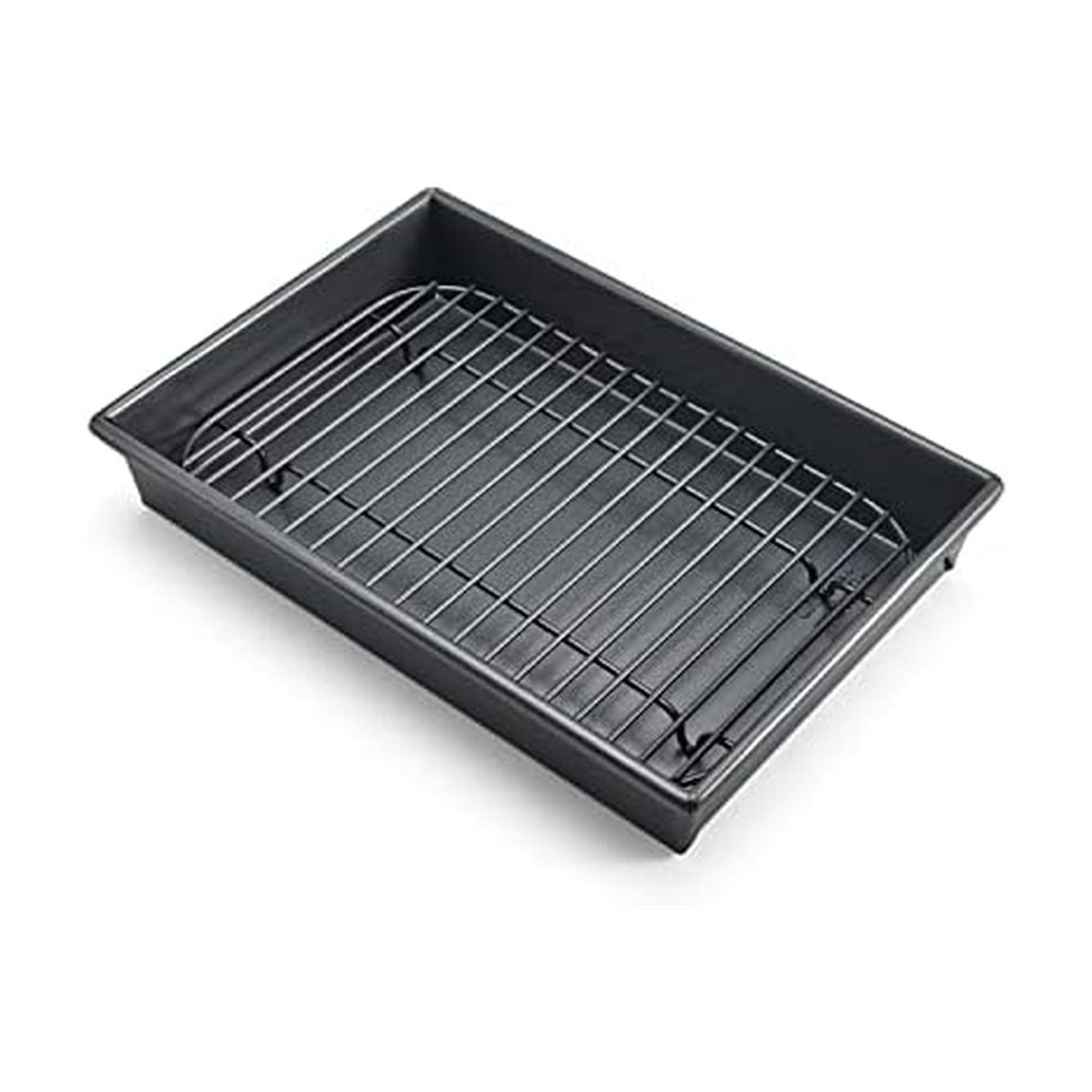Chicago Metallic Chicago Metallic 26639 Petite Roast Pan with Rack, Grey, 10-Inch-by-7-Inch