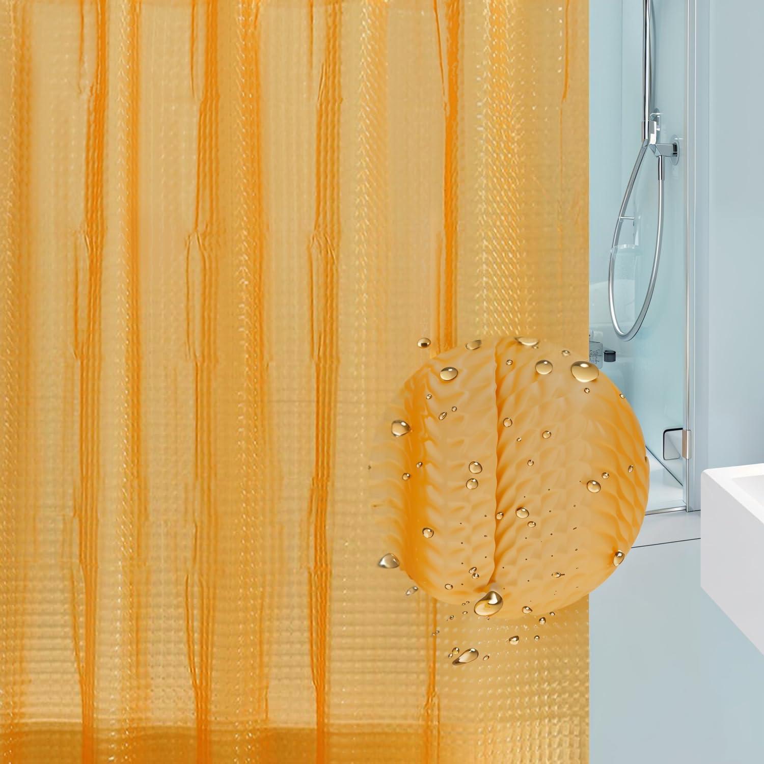 Riverbyland Riverbyland Translucent Orange Shower Curtain 72\" x 72\" Waterproof Shower Curtain Liner