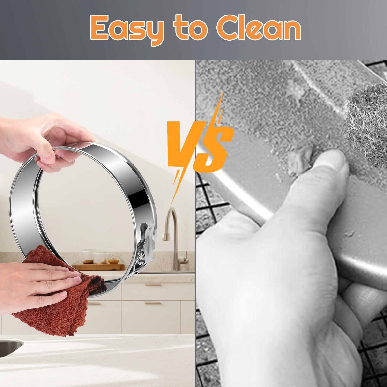 Vermida Stainless Steel Springform Pan Set,7\" 9\" 10\" Nonstick Leakproof Baking Cake Pan Set,Round Bakeware Cheesecake Pan with Removable Bottoms and 20pcs Parchment Paper Liners for Instant Pot and Oven