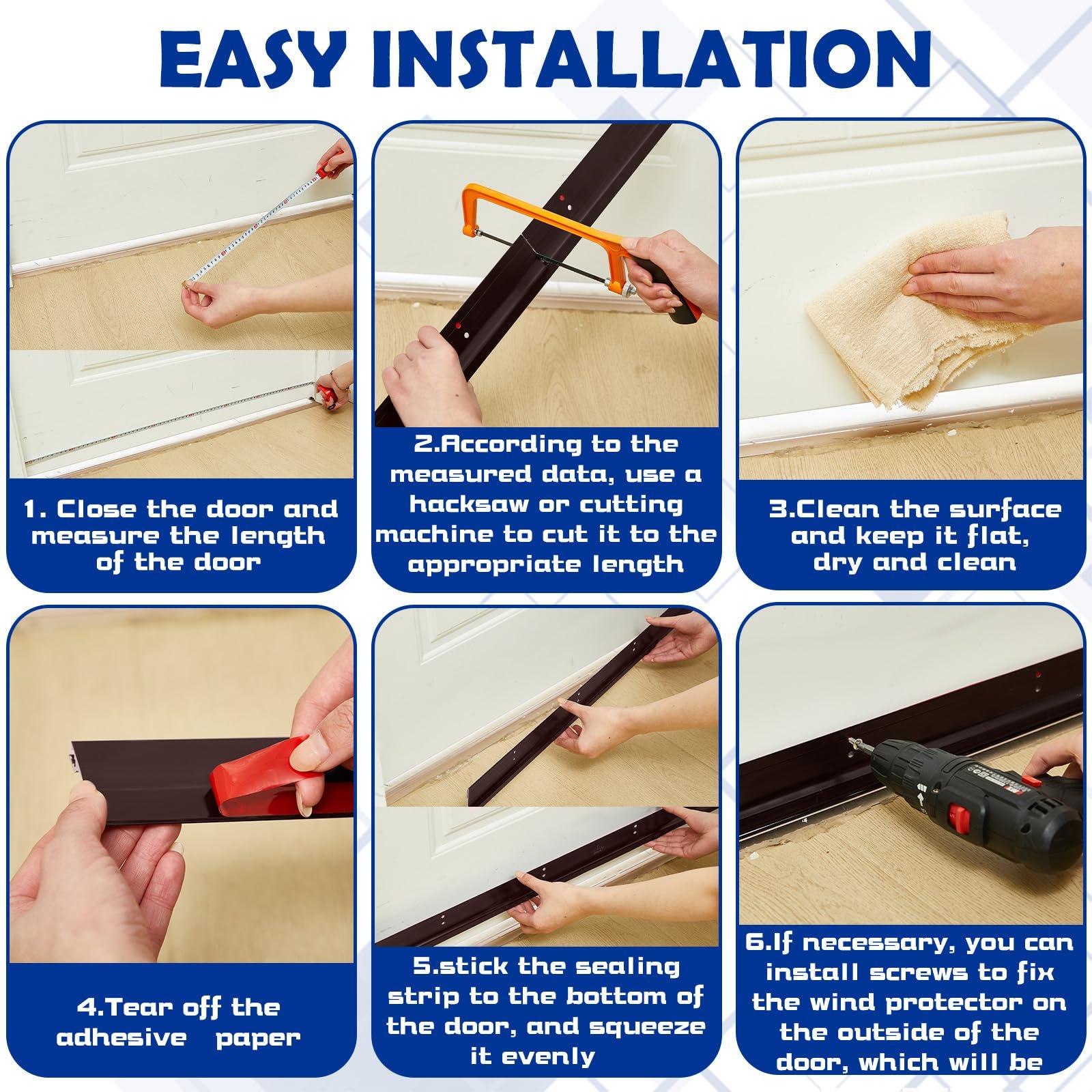 Gisafai Gisafai 2 Pcs Metal Door Draft Stopper Mouse Stopper Aluminum Mice Seal Strip Rodent Proof Door Sweep to Keep out Mice Mouse Rodents Pests(36 Inches,Brown)