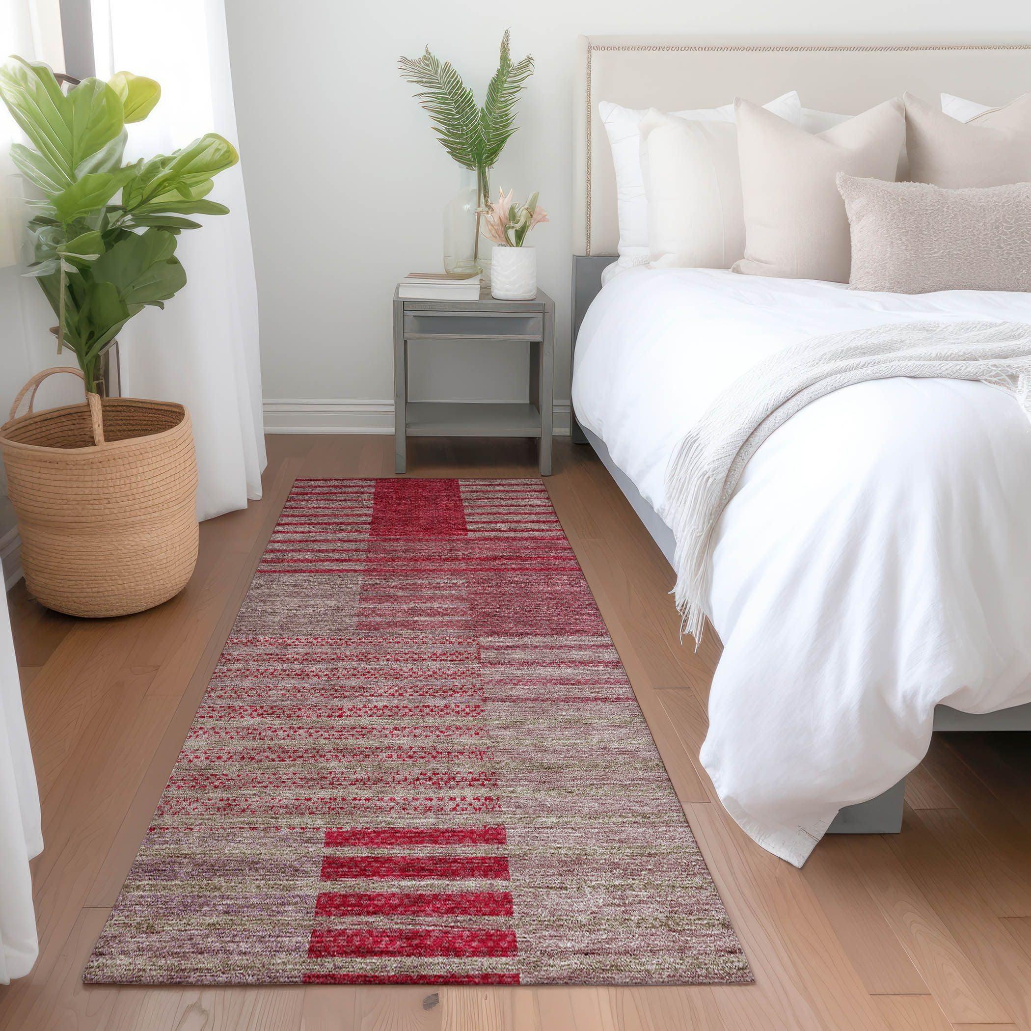 Addison Rugs Addison Rugs Chantille ACN954 Garnet 2'3" x 7'6" Indoor Outdoor Runner Rug, Machine Washable, Stain Resistant, Easy Clean, Non Shedding, Hallway, Laundry, Patio, Kitchen Rug