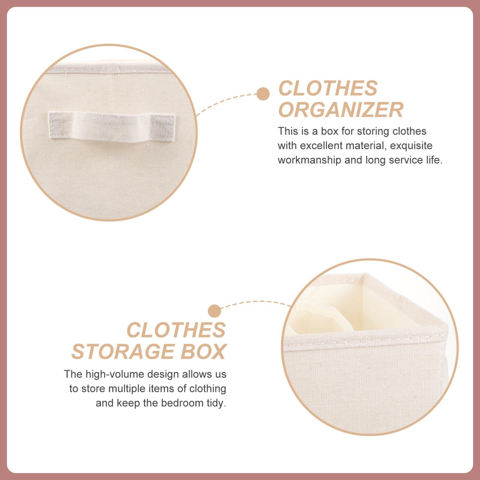 Alipis Alipis Drawer Divider Storage Bin Small Drawer Organizer Folding Clothes Portable Clothes Closet Underwear Storage Drawers Clothing Drawer Storage Box Cotton Linen Shirt Baby