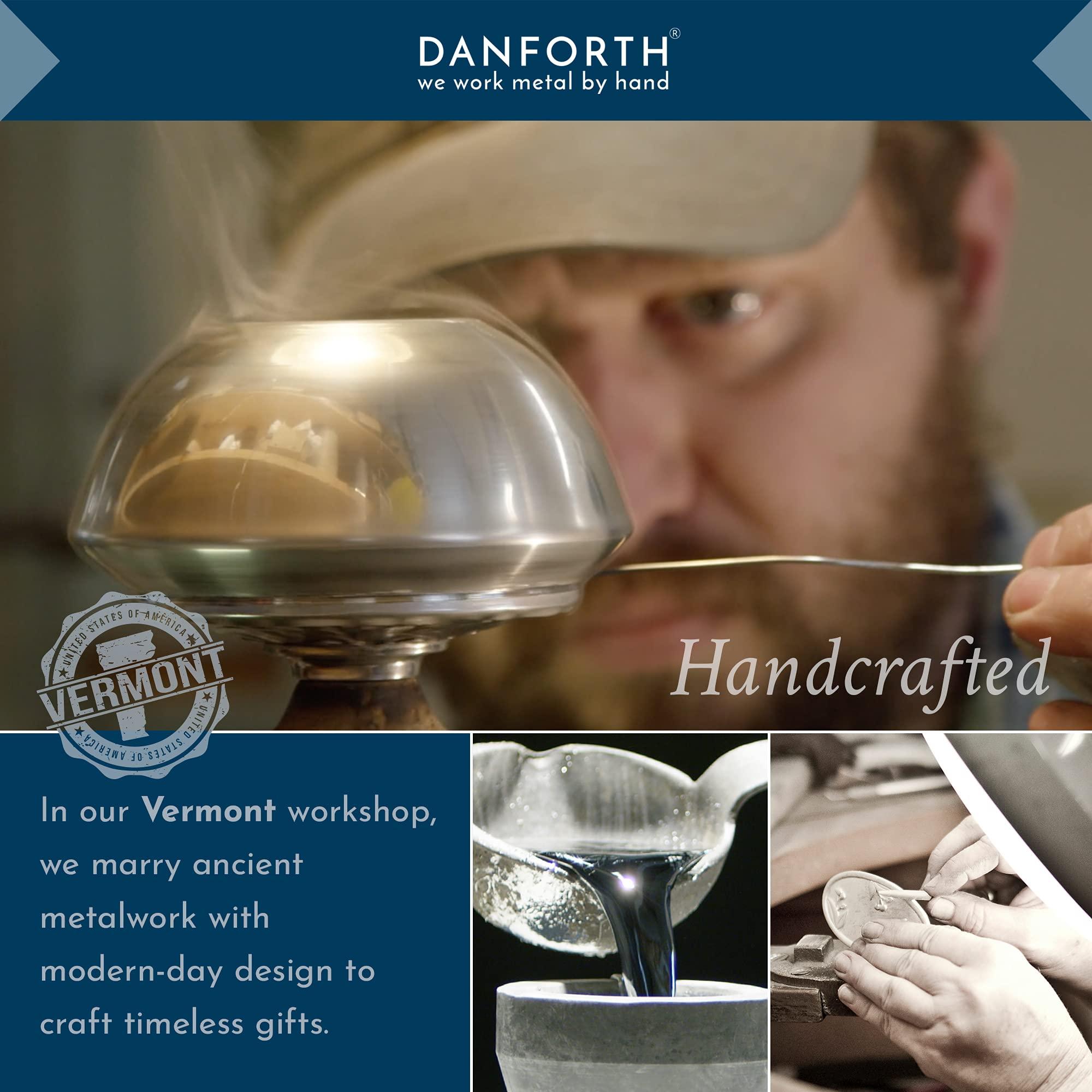 DANFORTH DANFORTH - Pewter Table Bell, Star & Line Design, Clear Sound, Shiny Polished Finish, Pleasant Bell Ring for Holiday Dinners & Toasts, Gift Boxed, 100% Lead-Free, Made by Hand in USA, 3\" Tall