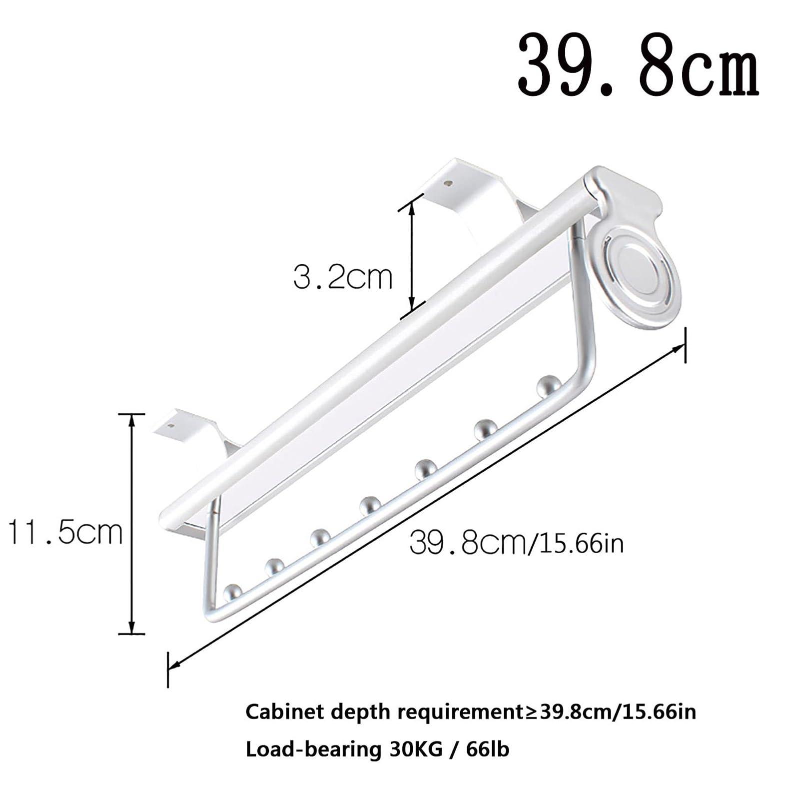 CIRONI Extendable Clothes Rail - Sliding Wardrobe Closet Rod, Pull Out Clothes Hanger Wardrobe Rail, Rail Aluminum Alloy Coat Hanger, for Wardrobe Push-Pull Hangers, 30KG Heavy Load (Size : 39.8cm)