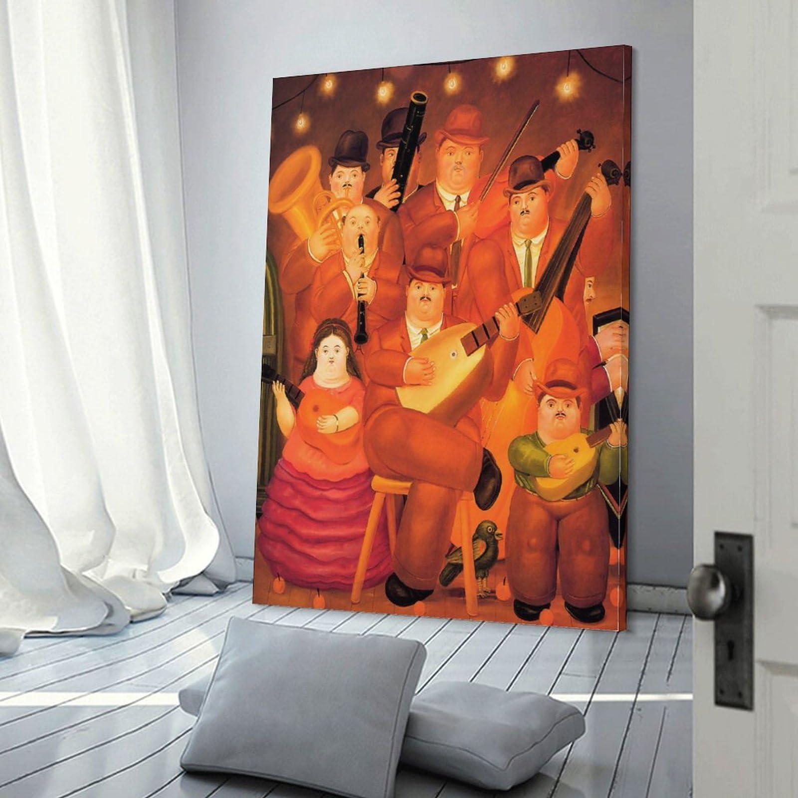 Generic Fernando Botero The Musicians Wall Art Poster Gifts Bedroom Prints Home Decor Hanging Picture Canvas Painting Posters 24x36inch(60x90cm)