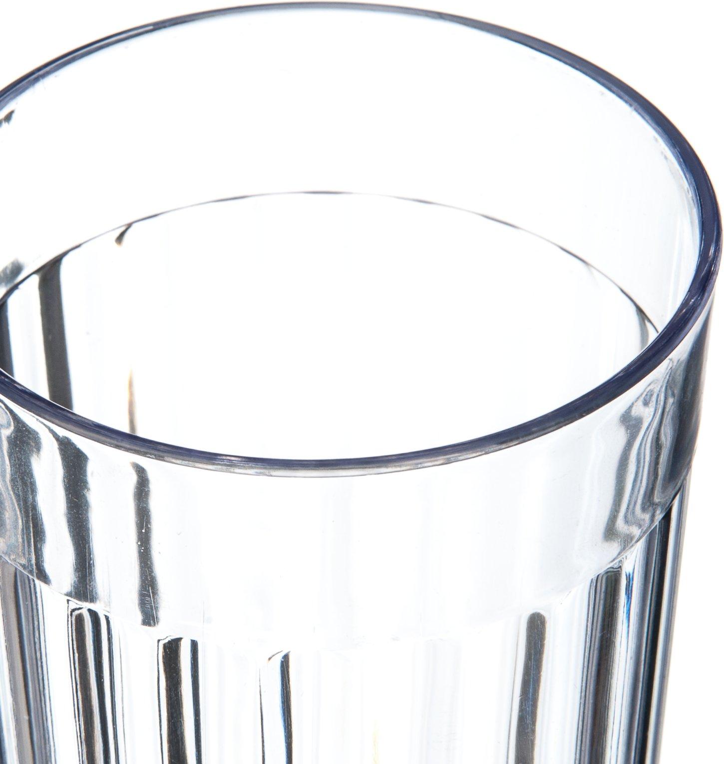 Carlisle FoodService Products Carlisle FoodService Products Bistro Tumbler Plastic Tumbler for Restaurants, Catering, Kitchens, Plastic, 15.5 Ounces, Clear, (Pack of 72)