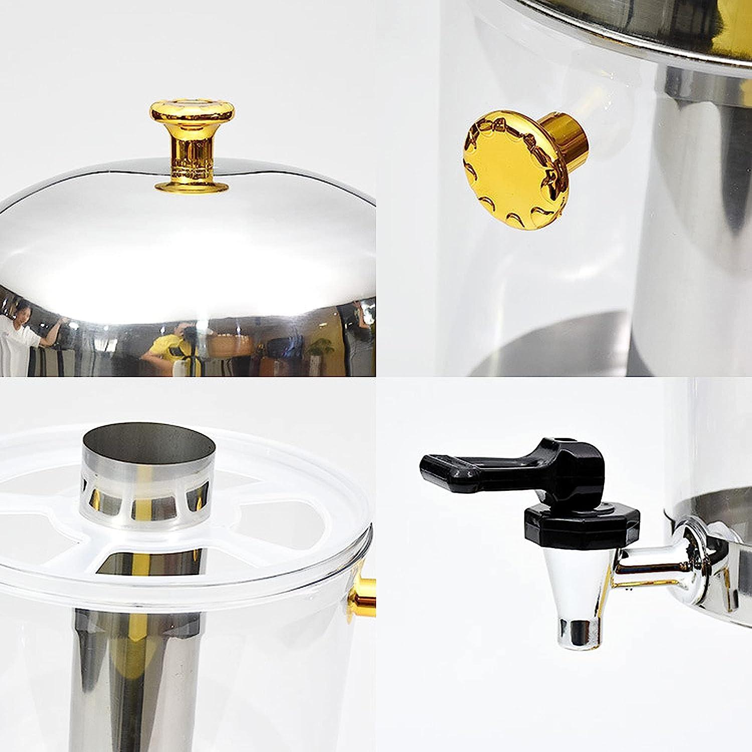 ELGADO Commercial Beverage Dispenser, Stainless Steel Coffee Chafer Urn,Cold And Hot Beverage Dispenser,8/16/24L Self Service Beverage Machine,Fruit Juice Dispenser For Coffee Juice Tea Drink (Color : Gold