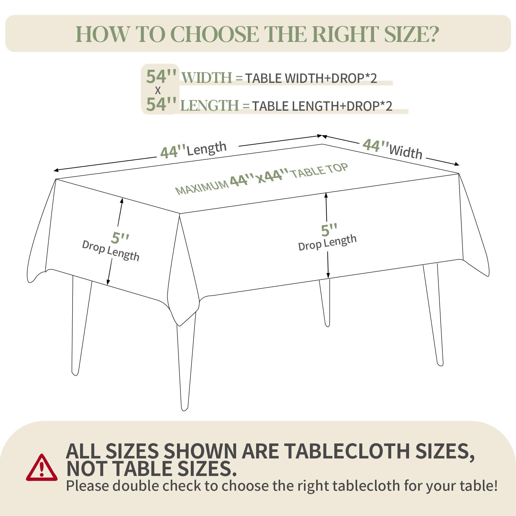 BYDOLL BYDOLL Table Cloth Navy Blue 54x54 Inch Tablecloth for 4 Foot Square Tables Outdoor Washable Wrinkle Free and Spillproof Polyester Tablecloth for Festival Camping Picnic Party Cover