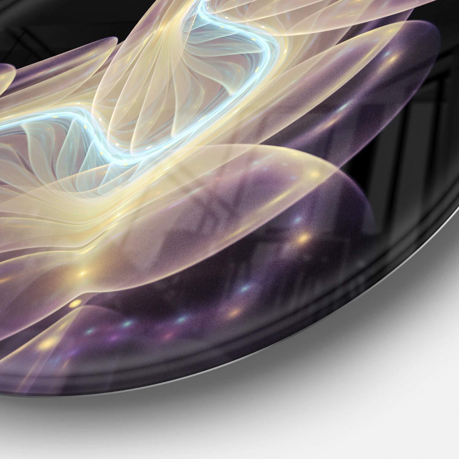 Design Art Designart Elegant Fantasy Fractal Design-Abstract Print Metal Artwork-Disc of 38, 38x38-Disc of 38 inch, Purple