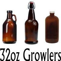 Glass Blasted Personalized Growler Engraved with Beer Names Circled Around Large Initial Centered Last Name