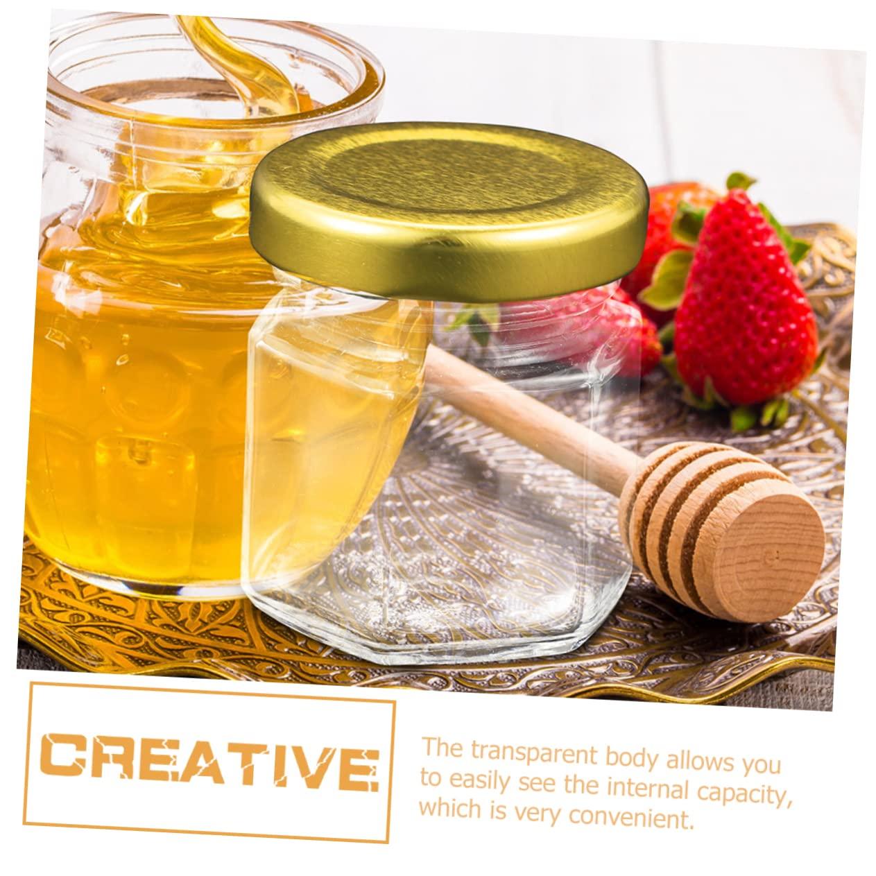 PRETYZOOM PRETYZOOM 6pcs Honey Bottle Food Containers with Lids Juice Bottles with Lids Flask Sweet Jars Small Honey Jar Hydro Jam Jars with Lids Candy Jar Milk Jug Maple Syrup Drink Glass Transparent
