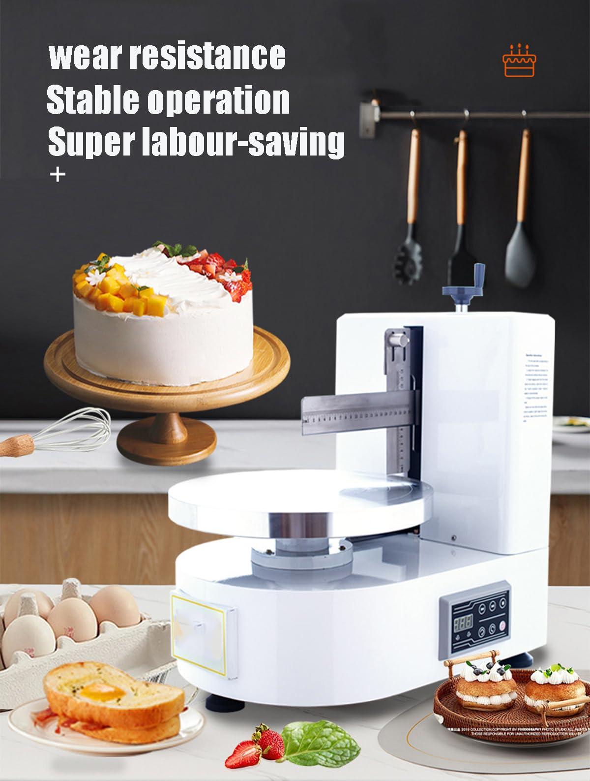 LWCHUANG LWCHUANG Fully Automatic Cake Decorating Machine, Automatic Cake Cream Spreading Machine, Surface Scraper Suitable for 4-12 inch Cakes, Adjustable Speed Cream Coating Smoothing Machine