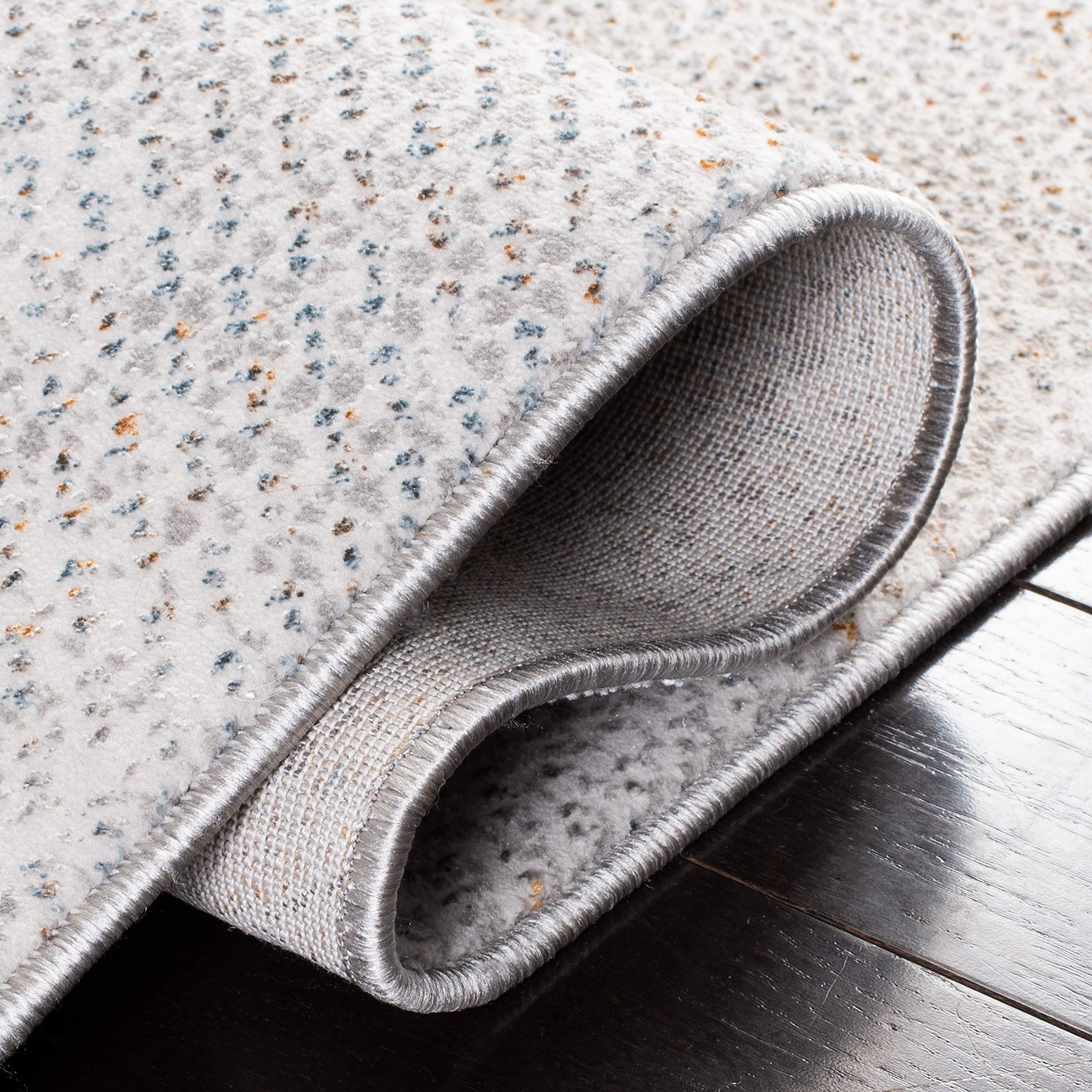 Safavieh SAFAVIEH Sonoma Collection Area Rug - 6'7" Square, Grey & Ivory, Modern Abstract Distressed Design, Non-Shedding & Easy Care, Ideal for High Traffic Areas in Living Room, Bedroom (SON370F)