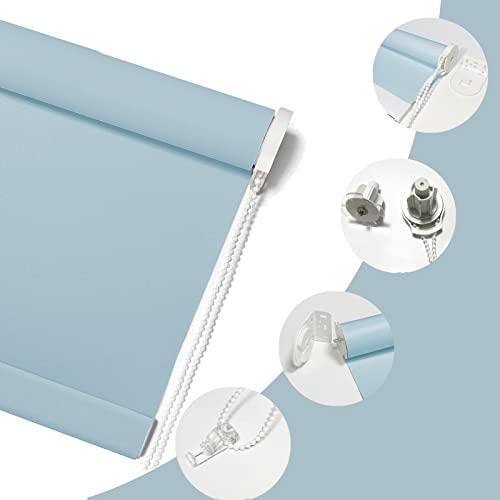 fhsblinds FHSBLINDS Blinds for Windows Roller Window Shades-Blackout Waterproof Room Darkening Custom Cut to Size Window Blinds & Shades for Home Kitchen Bedroom Office (Blue 100% Blackout, 22" W x 80" H)