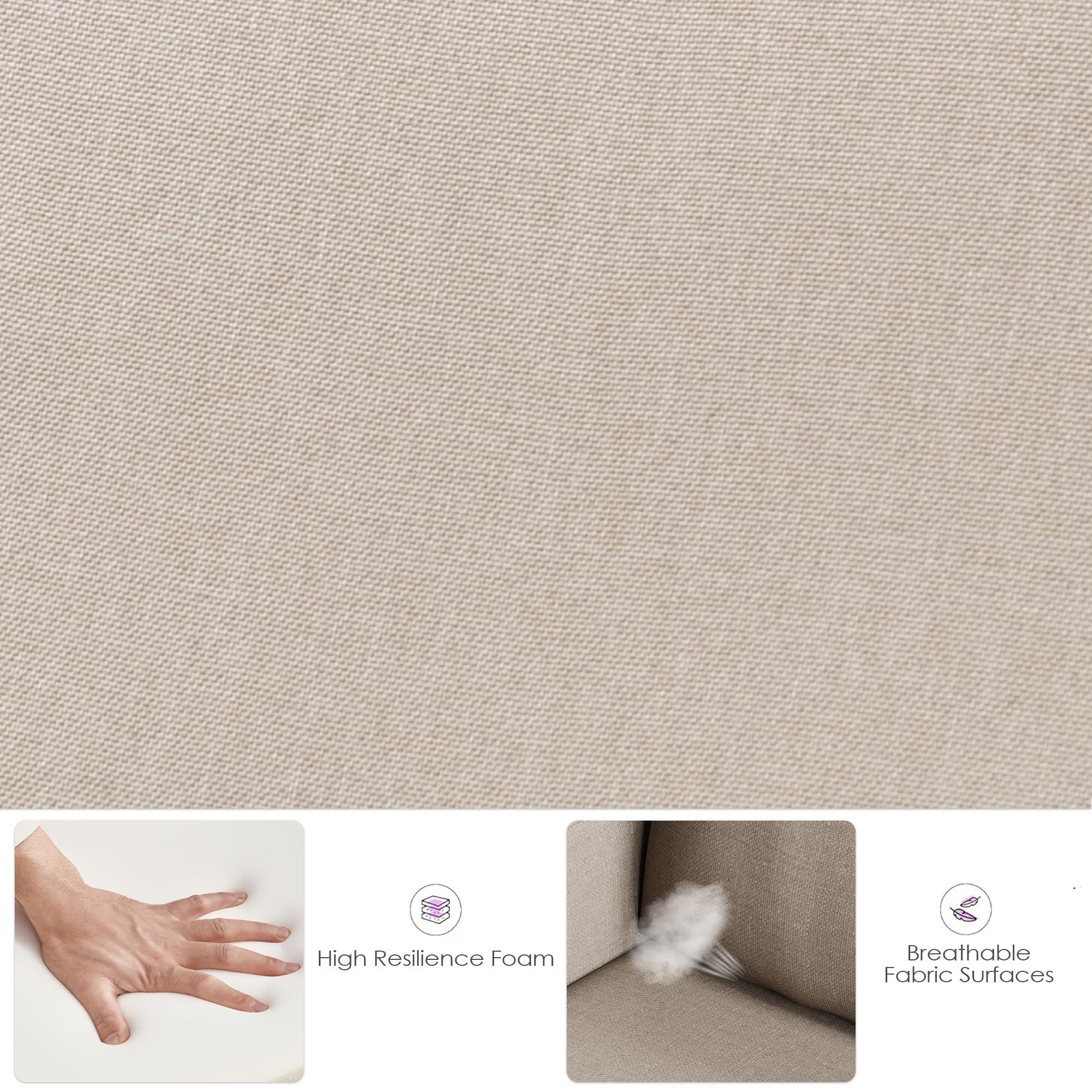 TYBOATLE TYBOATLE Fabric Modern Small Loveseat Sofa Couch for Living Room, 51 Inch Upholstered 2-Seater Love Seats w/Iron Legs for Compact Small Space, Apartment, Bedroom, Dorm, Office (Beige)