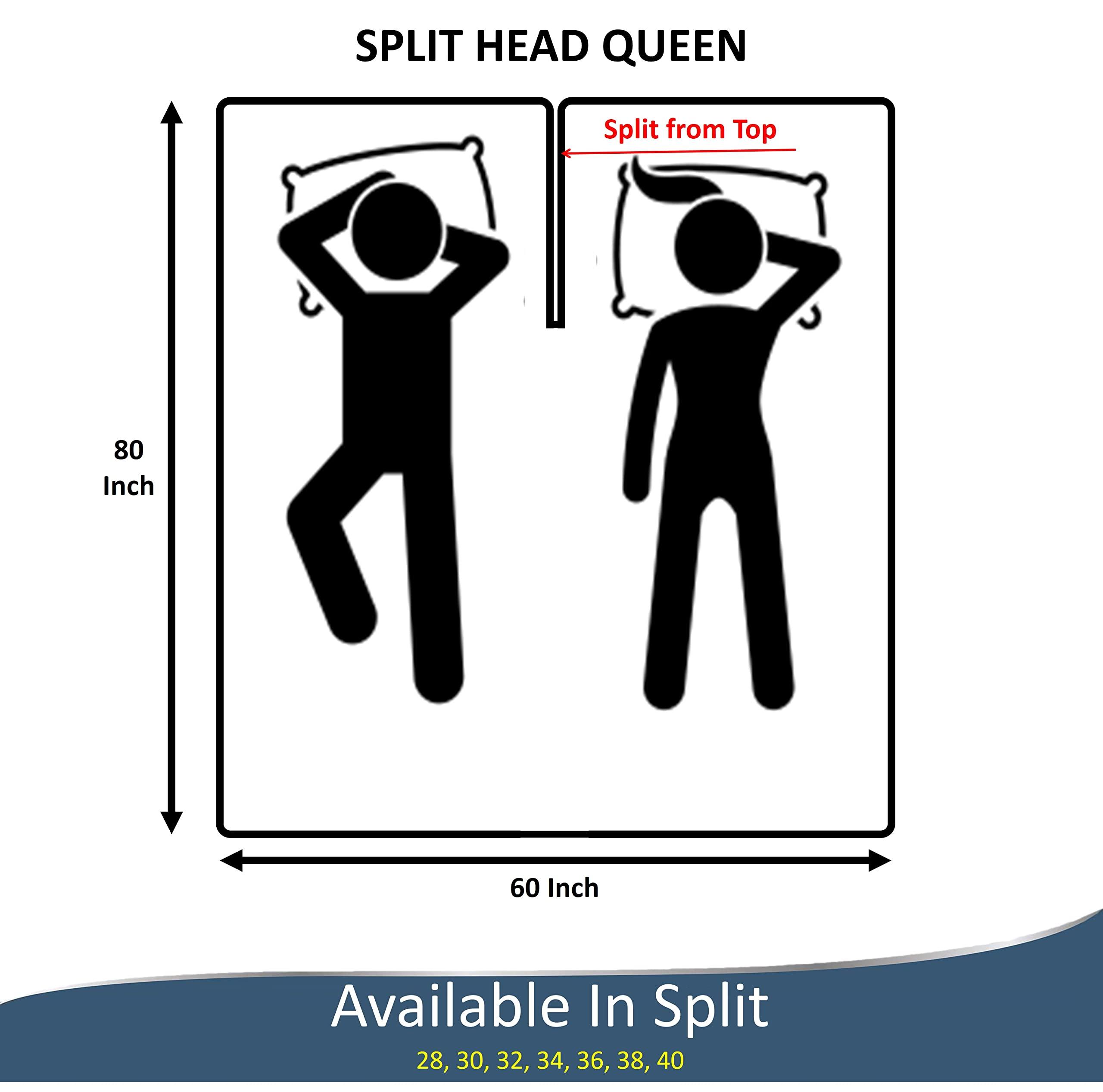 Neerahi Real 800 Thread Count, Flex Top Queen Sheet Set for Adjustable Bed, 4 PCs 100% Egyptian Cotton Sheet Set, 28\" Extra Deep Pocket, Adjustable Sheet Sets - (Split Head Queen- 30\" Split, Lilac)