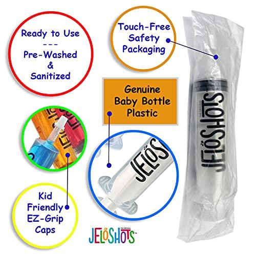 The Original JeloShots Jello Shot Syringes, Medium (up to 2oz), The Original JeloShots™ Gelatin Jello Shot Syringes with Easy-Grip Caps, Reusable (96, Clear)