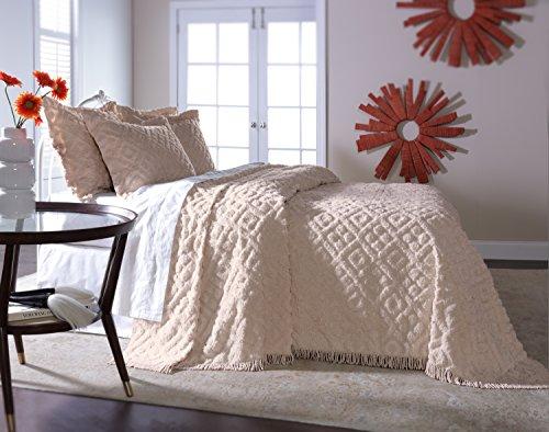 Style Master Stylemaster Diamond Tufted Chenille Bedspread, King, Ivory