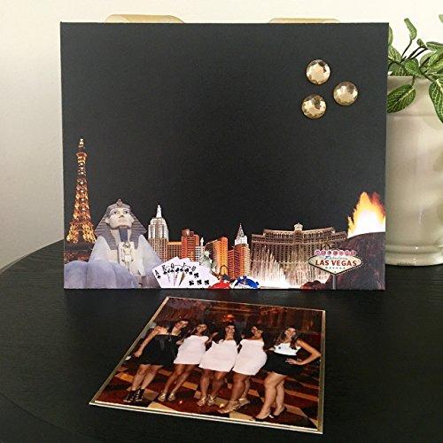 Generic Las Vegas Baby Travel vacation getaway 21st birthday anniversary bachelor bachelorette wedding gift handmade magnetic picture frame holds 5 x 7 photo 9 x 11 size