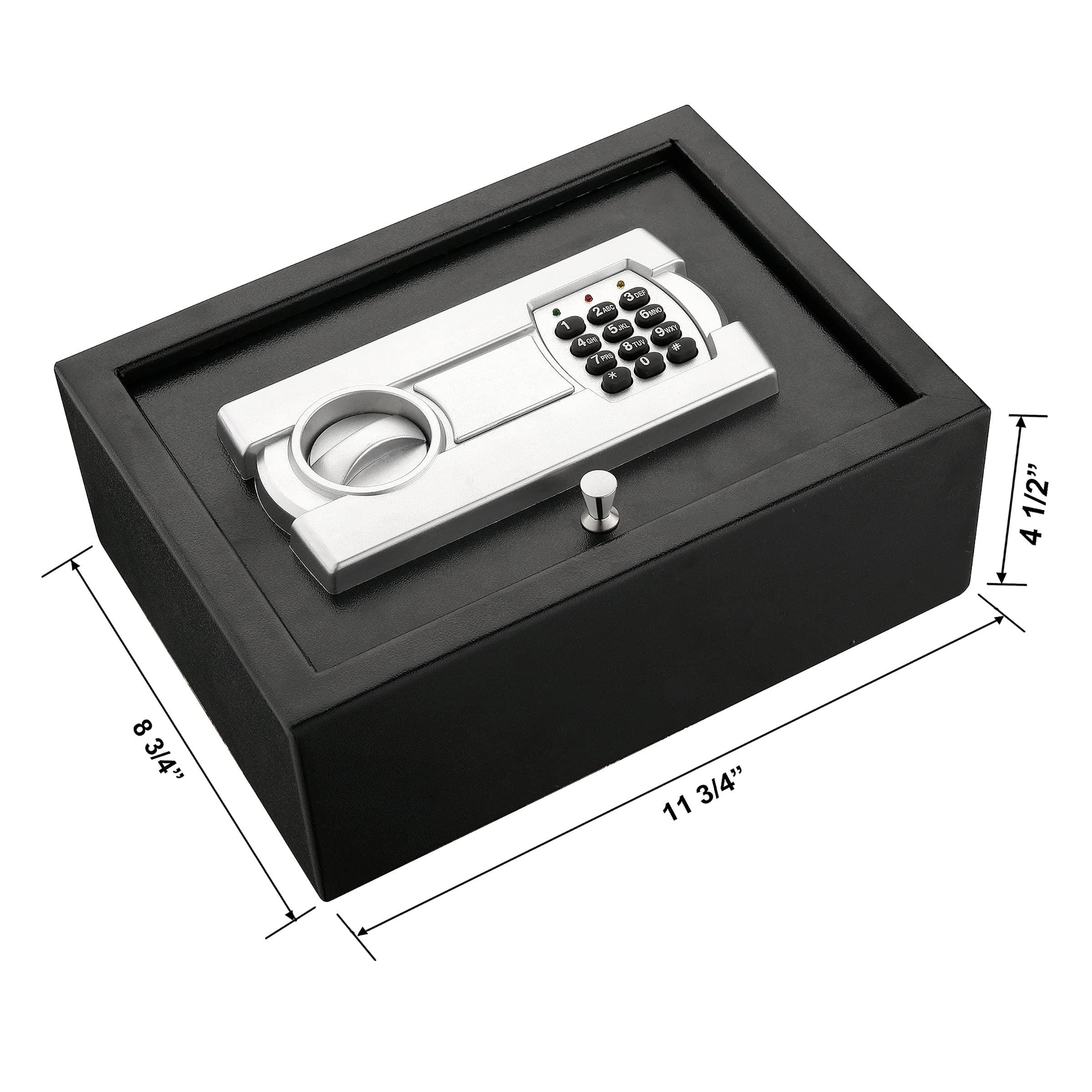 Paragon Lock & Safe Paragon Safes SAFES 7730 Digital Security Drawer Safe with 2 Keys Solid Steel Lockbox for Drawer, Closet, or Vehicle (Dark Gray), 83-DT5914