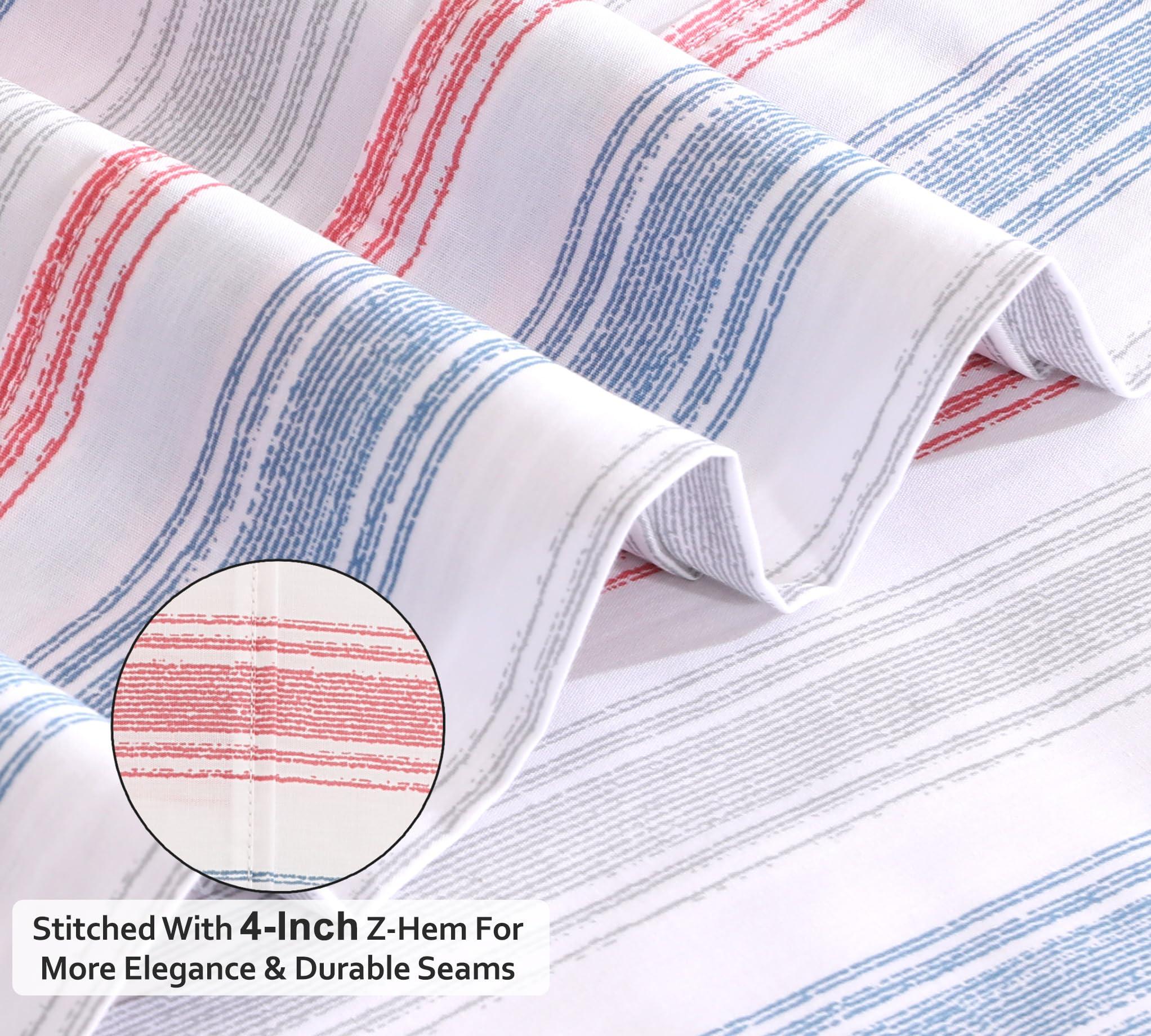 RUVANTI RUVANTI 100% Cotton Sheets - Crispy Cooling Percale Sheets for Twin XL Size Bed, Breathable & Durable Twin XL Sheet Set, 16 Inches Deep Pocket Sheets, Times, 3 Pieces