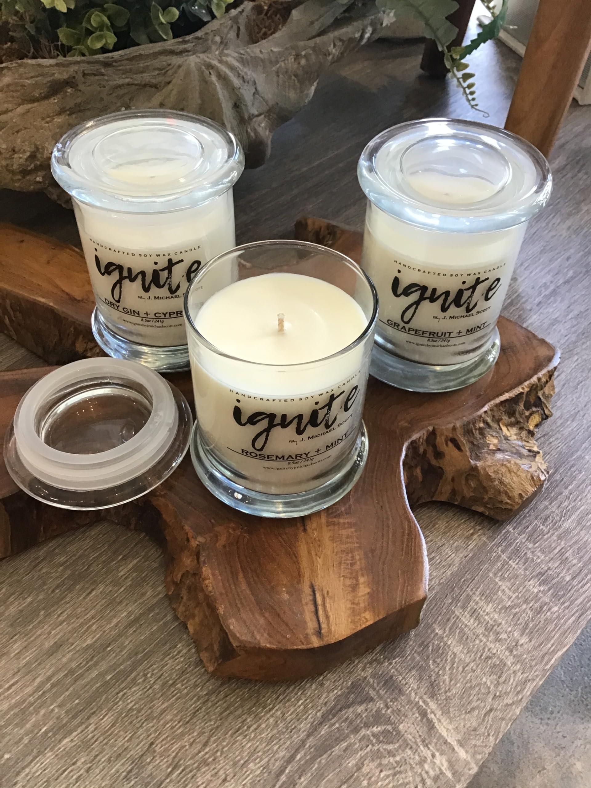 Generic Premium Handmade 100% Soy Wax Candle - ignite by J. Michael Scott 8.5oz Candle - Rosemary Mint