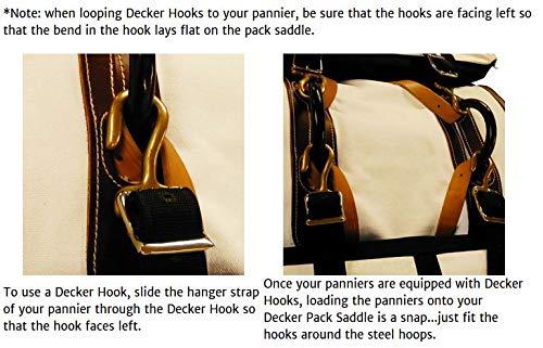Outfitters Supply Outfitters Supply Solid Brass Decker Hooks for Pack Saddle, Set of Four Hooks, Makes Hanging Panniers from Your Decker Pack Saddle Bars Easier, Rust-Free and Will Last for Years