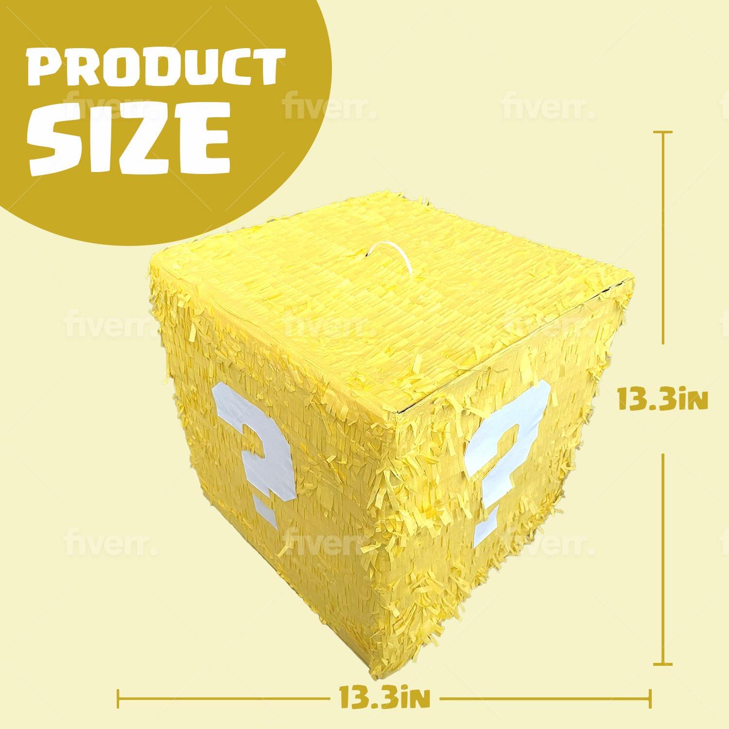 NINOSTAR NINOSTAR Super Gamer 13.3 Pinata Storage Glowing Box Perfect for Birthdays, Parties, Gaming - Piata Large, Yellow, White, MR700
