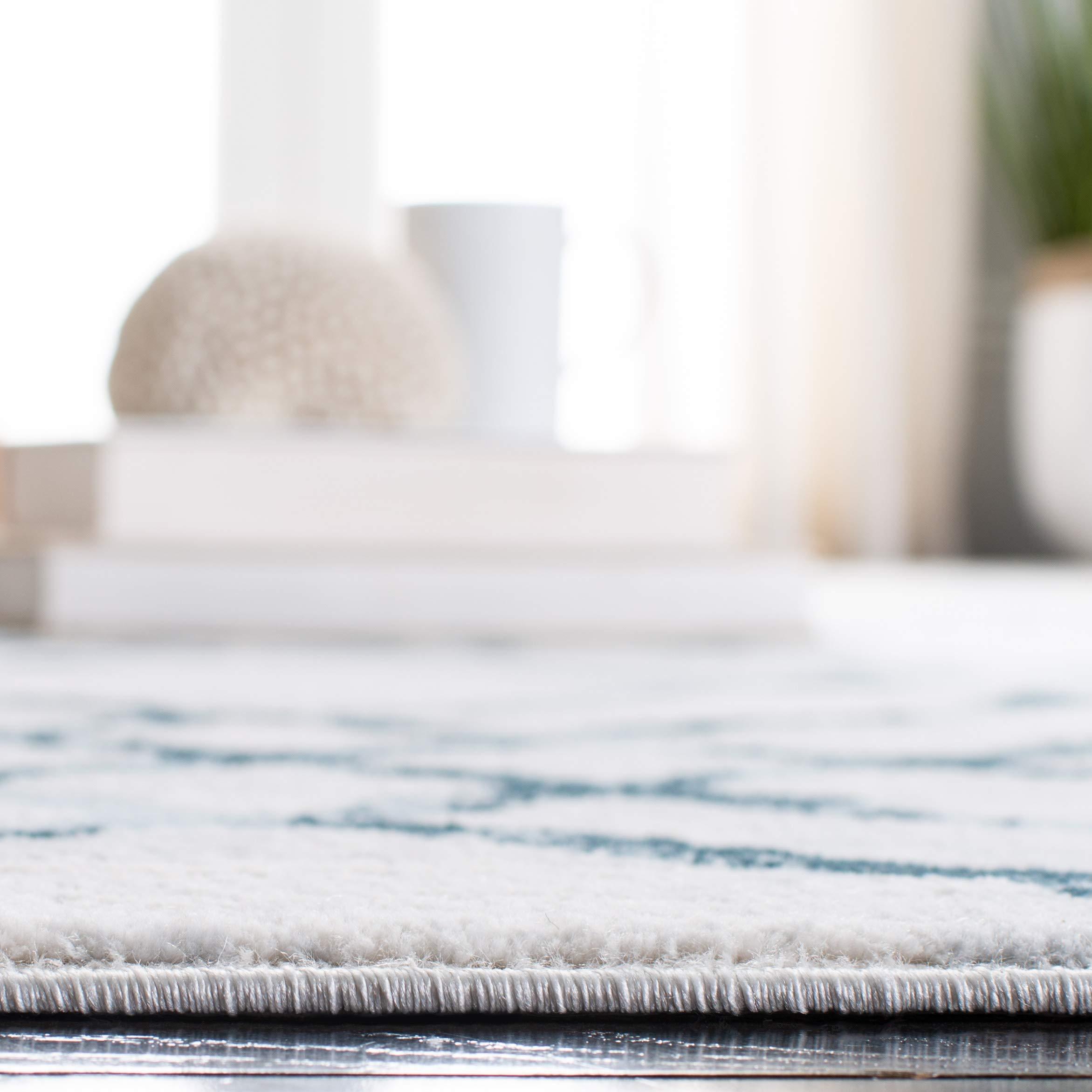 Safavieh SAFAVIEH Isabella Collection Area Rug - 8' x 10', Ivory & Turquoise, Trellis Design, Non-Shedding & Easy Care, Ideal for High Traffic Areas in Living Room, Bedroom (ISA957A)