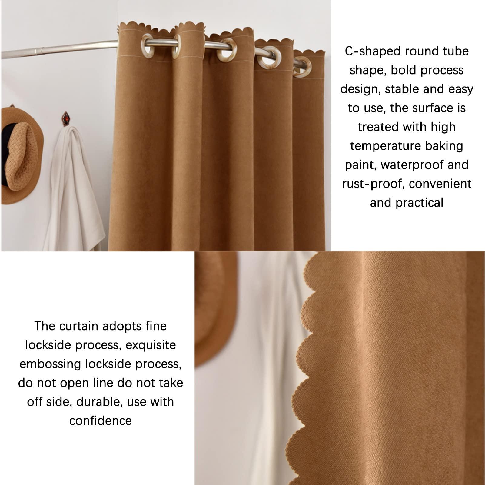 XUEHONG001 XUEHONG001 Clothing Store Fitting Room, C-Shaped Metal Track Locker Room, Privacy Protection Blackout Curtain Kit, Outdoor Clothing Stall Shopping Mall Changing Room, Wall-Mounted