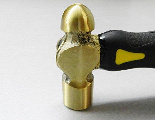 Novel STUBBY BRASS HAMMER ERGONOMIC SHORT HANDLE BALL PEEN MALLET METAL CRAFTS 1 LB (LZ 1.2 FRE)