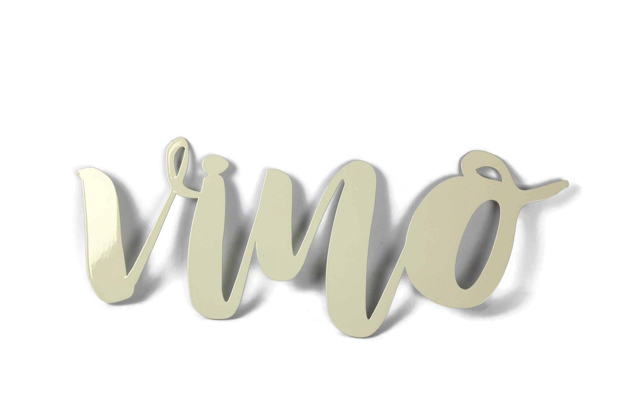 Generic Steel Metal Script Word Art - Various Sizes and Finishes (vino Standard 18x7.25\", Cream)