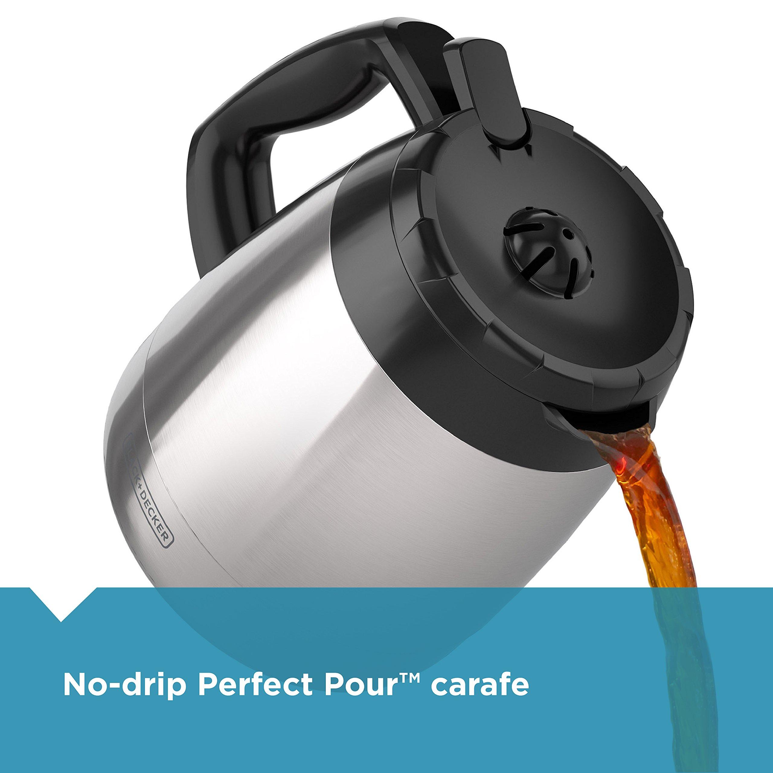 BLACK+DECKER BLACK+DECKER 12-Cup Thermal Coffee Maker, Keep Coffee Hot with Insulated Stainless Steel Carafe, Digital Controls, Easy to Clean.