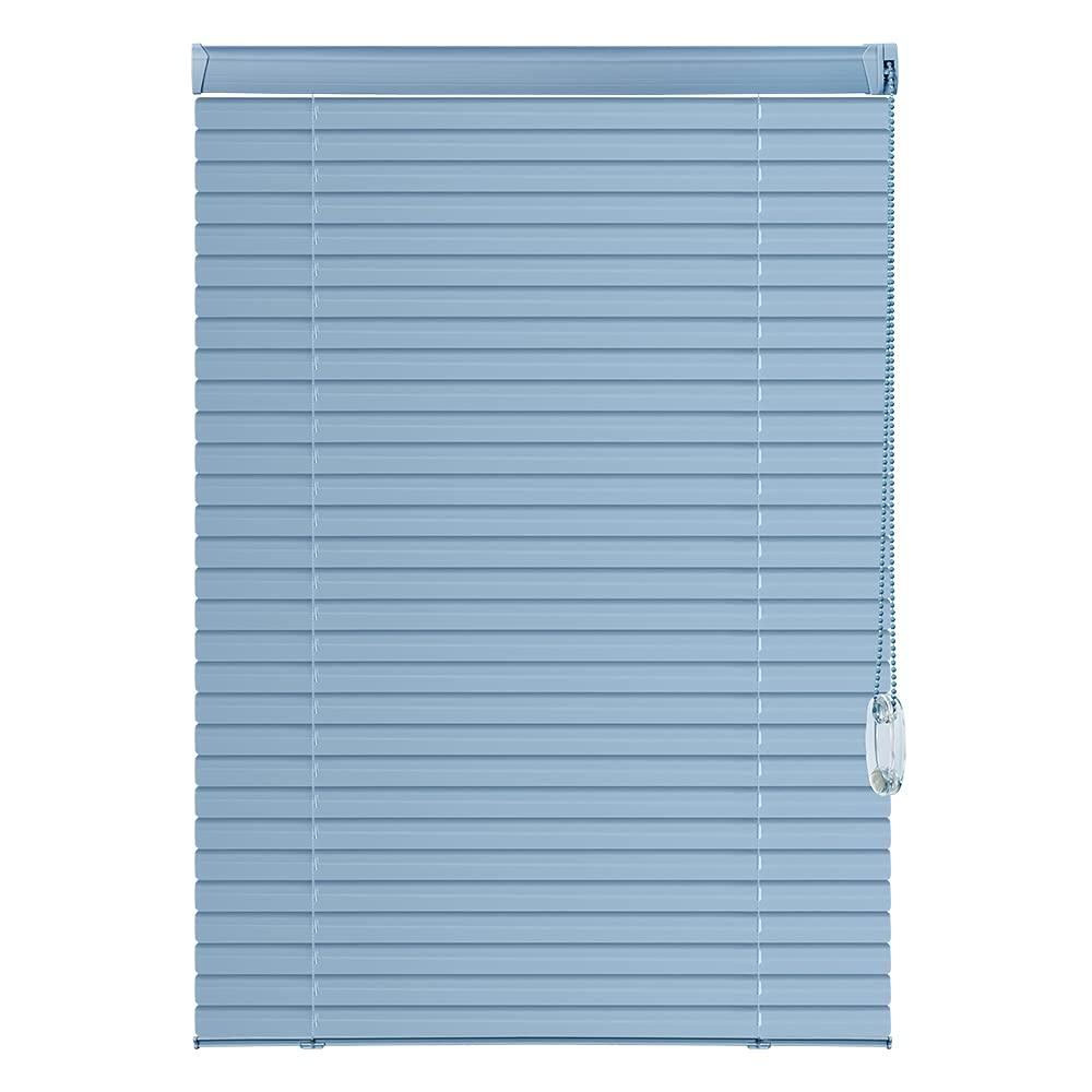 simty Simty Corded 1\" Aluminum Mini Blinds for Windows, Venetian Horizontal Blinds, Privacy Shades for Bedroom, Bathroom,Kitchen,Office, 56\" W x 72\" H, Light Blue
