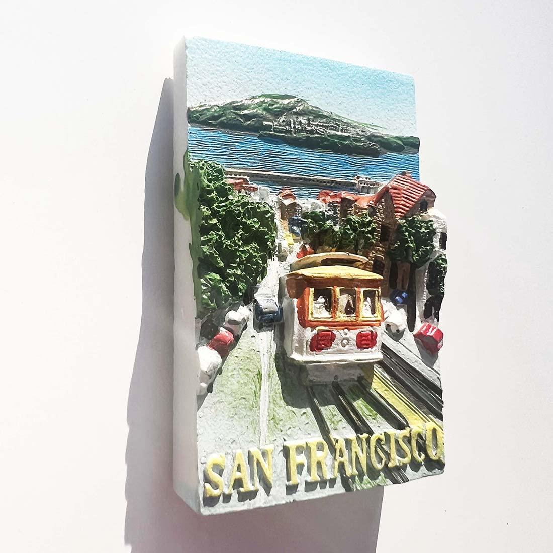 Wedarego USA 3D San Francisco Fridge Magnet Souvenir Gift,Resin Handmade San Francisco Refrigerator Magnet Home & Kitchen Decoration Collection