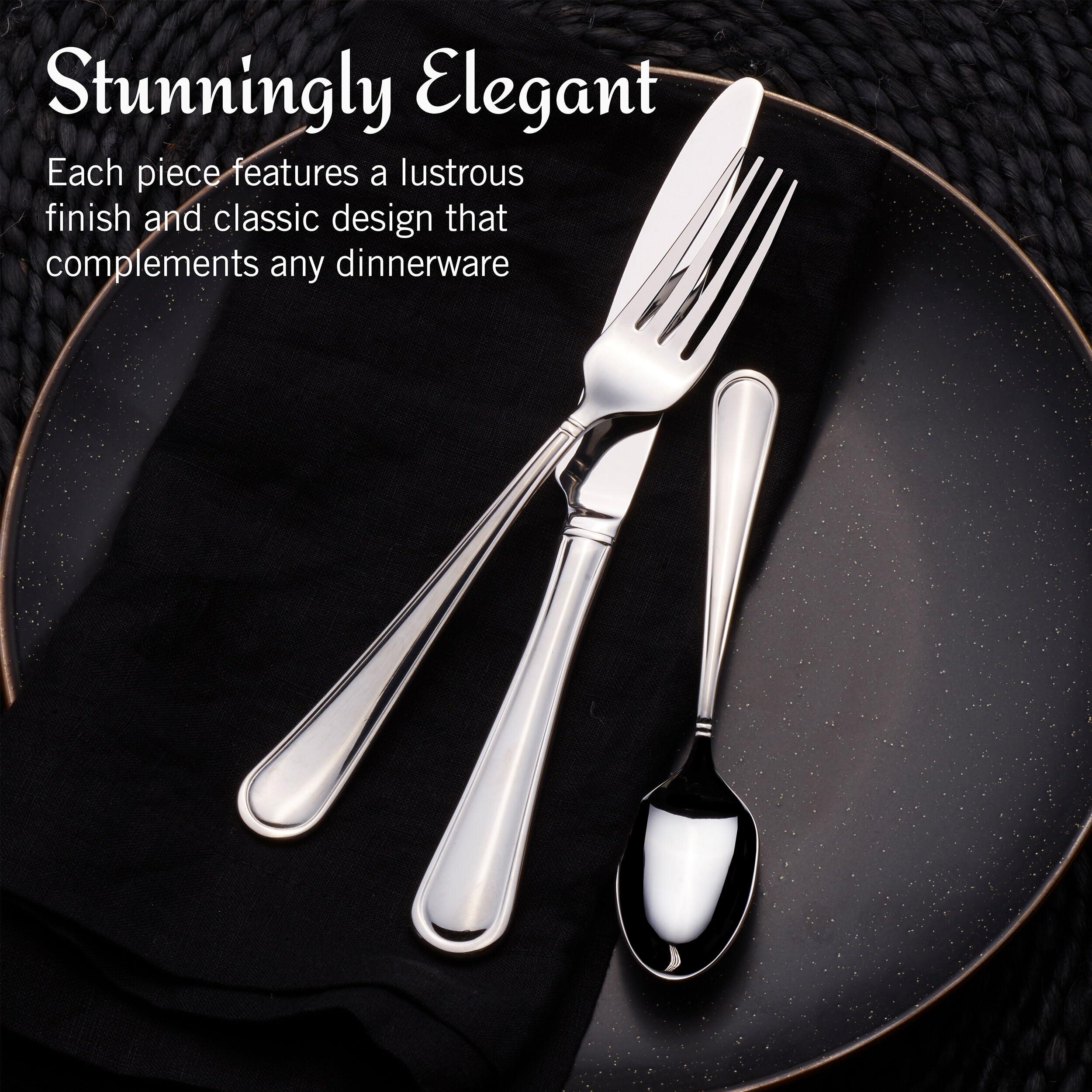 Mikasa Mikasa, Virtuoso Flatware Service for 12, 65 Piece Set, 18/10 Stainless Steel, Silverware Set with Serving Utensils