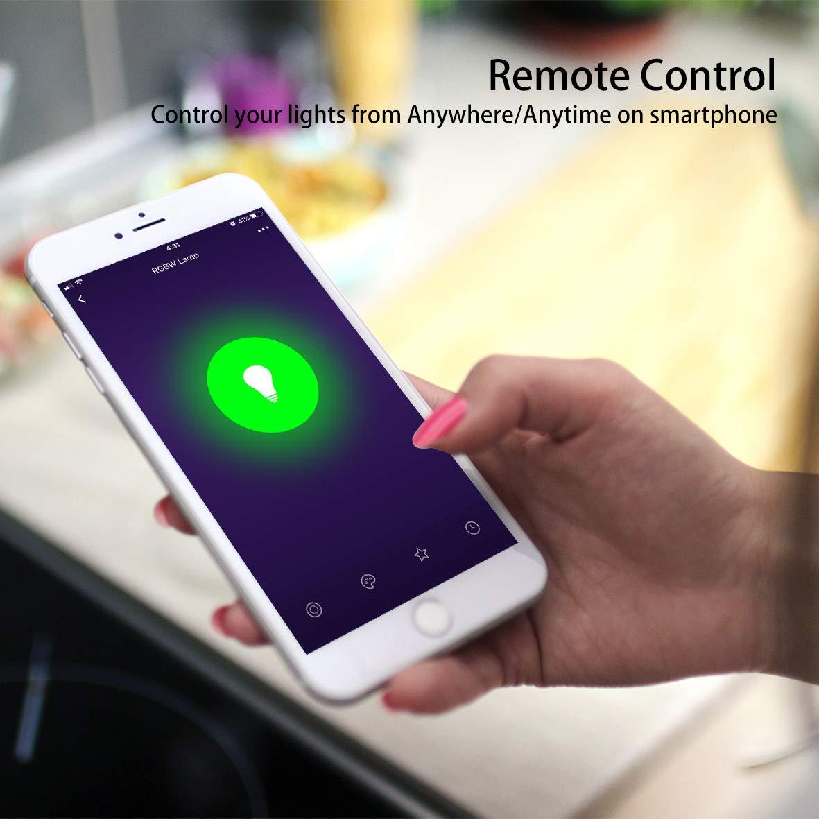 DOGAIN DOGAIN Smart Light Bulb Works with Alexa Google Home E12 Base WiFi Candelabra LED Light Bulb Color Changing Dimmable Chandelier Light Bulbs 360 lm 35w Equivalent 4 Pack (2.4GHz WiFi Only)