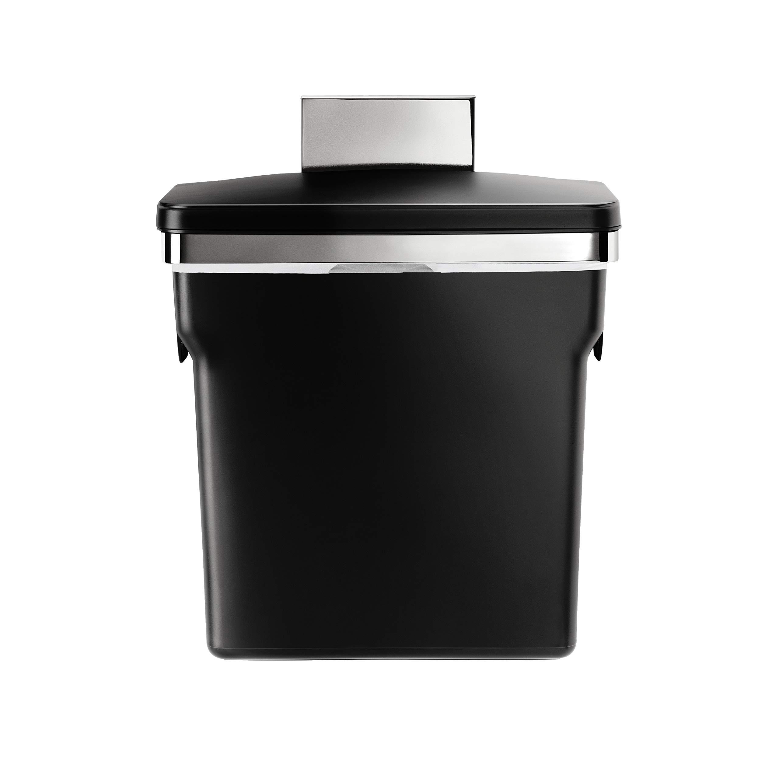simplehuman simplehuman 10 Liter / 2.6 Gallon In-Cabinet Trash Can Heavy-Duty Steel Frame, Black