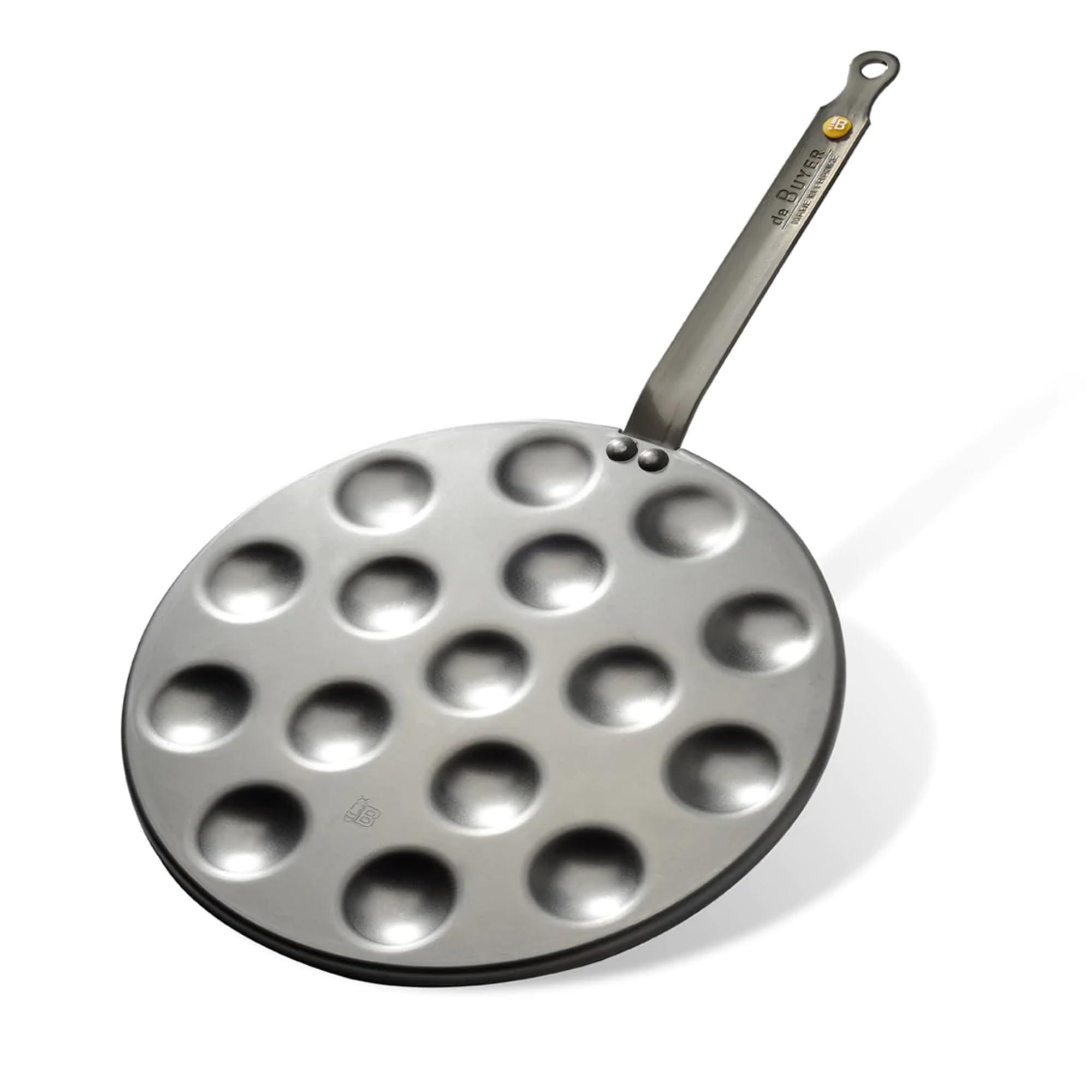 De Buyer De Buyer MINERAL B Carbon Steel Aebleskiver & Poffertjes Pan - Ideal for Mini Pancakes - Naturally Nonstick - Made in France