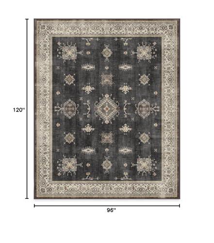RUGGABLE RUGGABLE Verena Dark Wood Machine Washable Area Rug Pet & Child Friendly Stain & Water Resistant Non-Slip 8'x10'