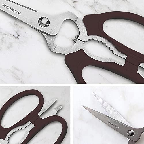 Messermeister Messermeister 8-Inch Take-Apart Kitchen Scissors, Black - Includes Screwdriver, Nut Cracker, Jar Lid Opener/Gripper, Bottle Opener & Bone + Twig Cutter - Suitable for Lefties & Righties