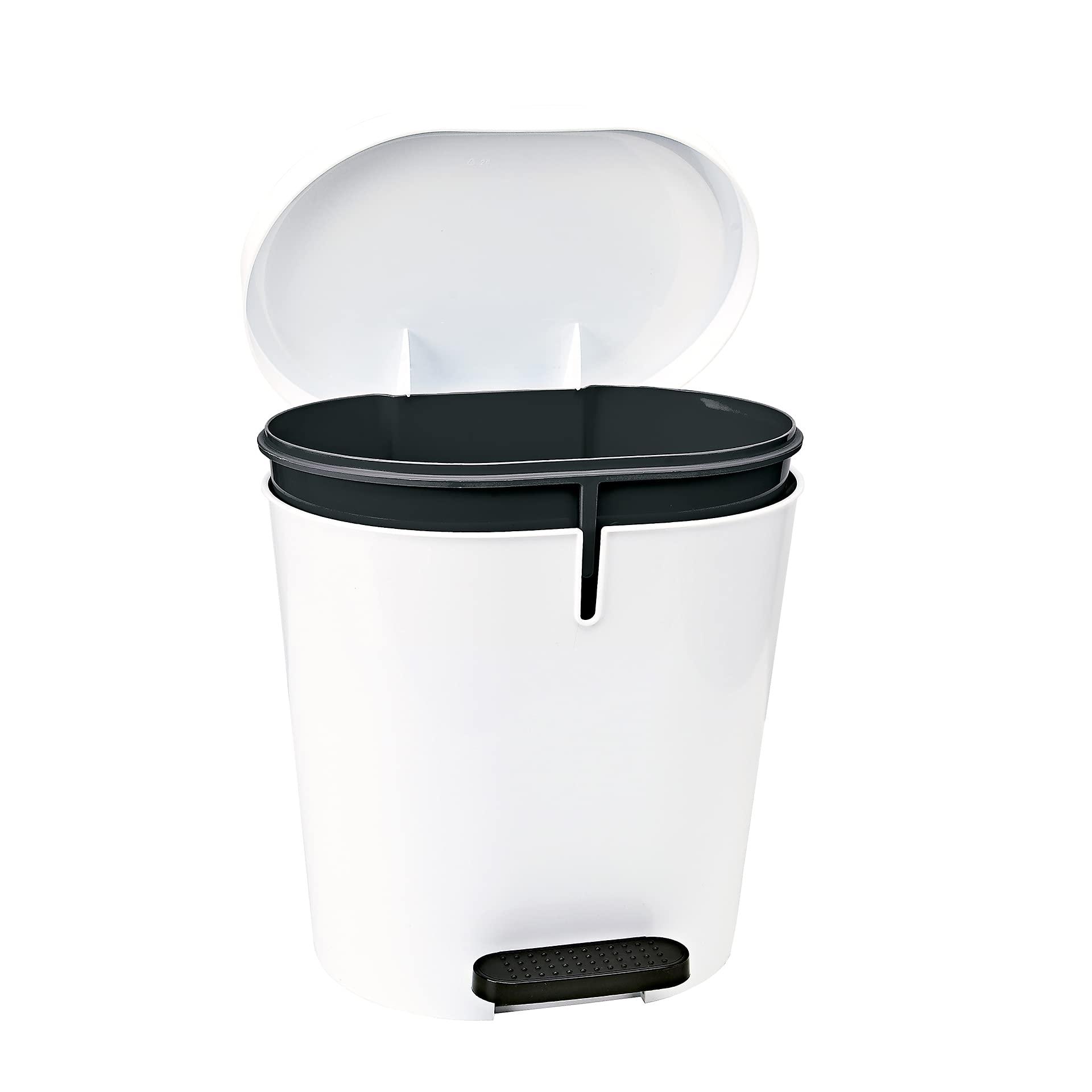 Denox Denox Pedalbin Oval 8 liters, White, 280x230x286 mm