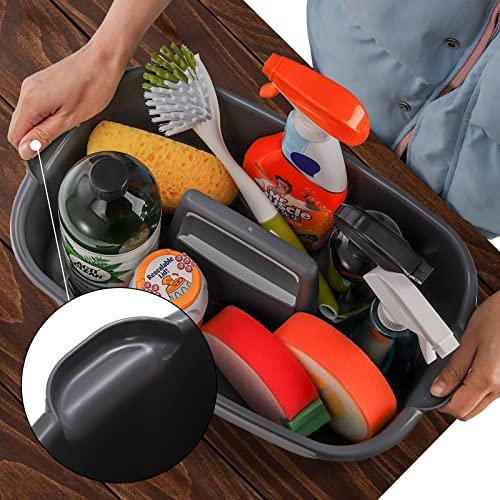 TOPZEA TOPZEA 2 Pack Cleaning Supplies Caddy, Large Plastic Cleaning Supply Organizer Bin with Handle, Cleaning Bucket Housekeeping Shower Tote Caddy Under Sink Tool Storage Basket for Dorm, Garden, Bathroom