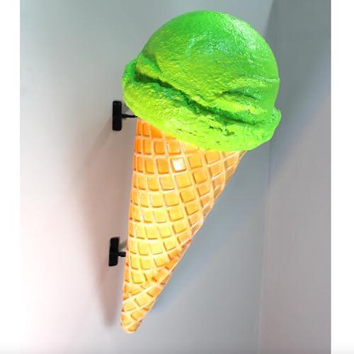 The King\'s Bay Wall Mounted Lime Sherbet Ice Cream Cone for Advertising