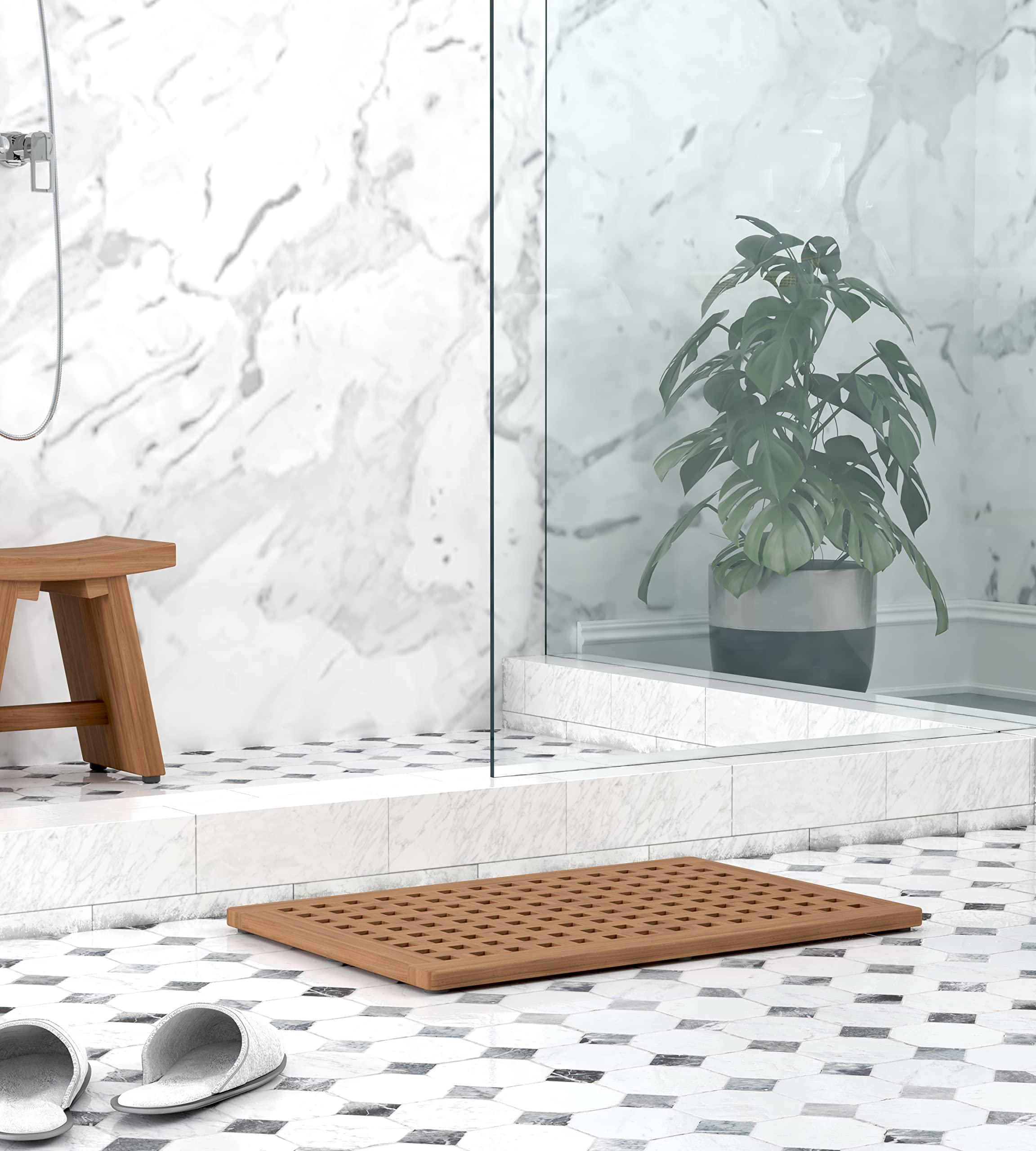 AquaTeak AquaTeak The Original Luxury Yacht Deck Inspired Teak Bath and Shower Mat
